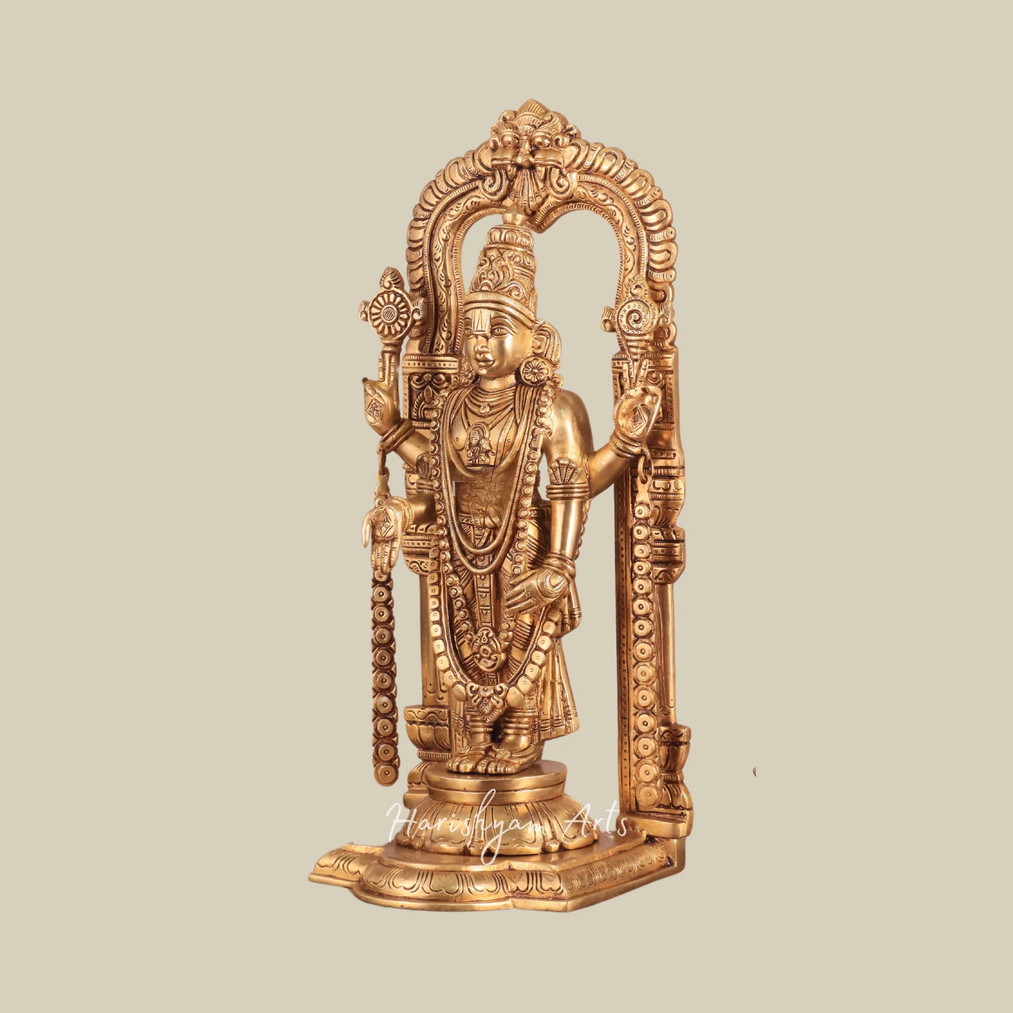 16" Tirupati Balaji Lord Venkateshwara Swamy Brass Statue for Home Mandirs