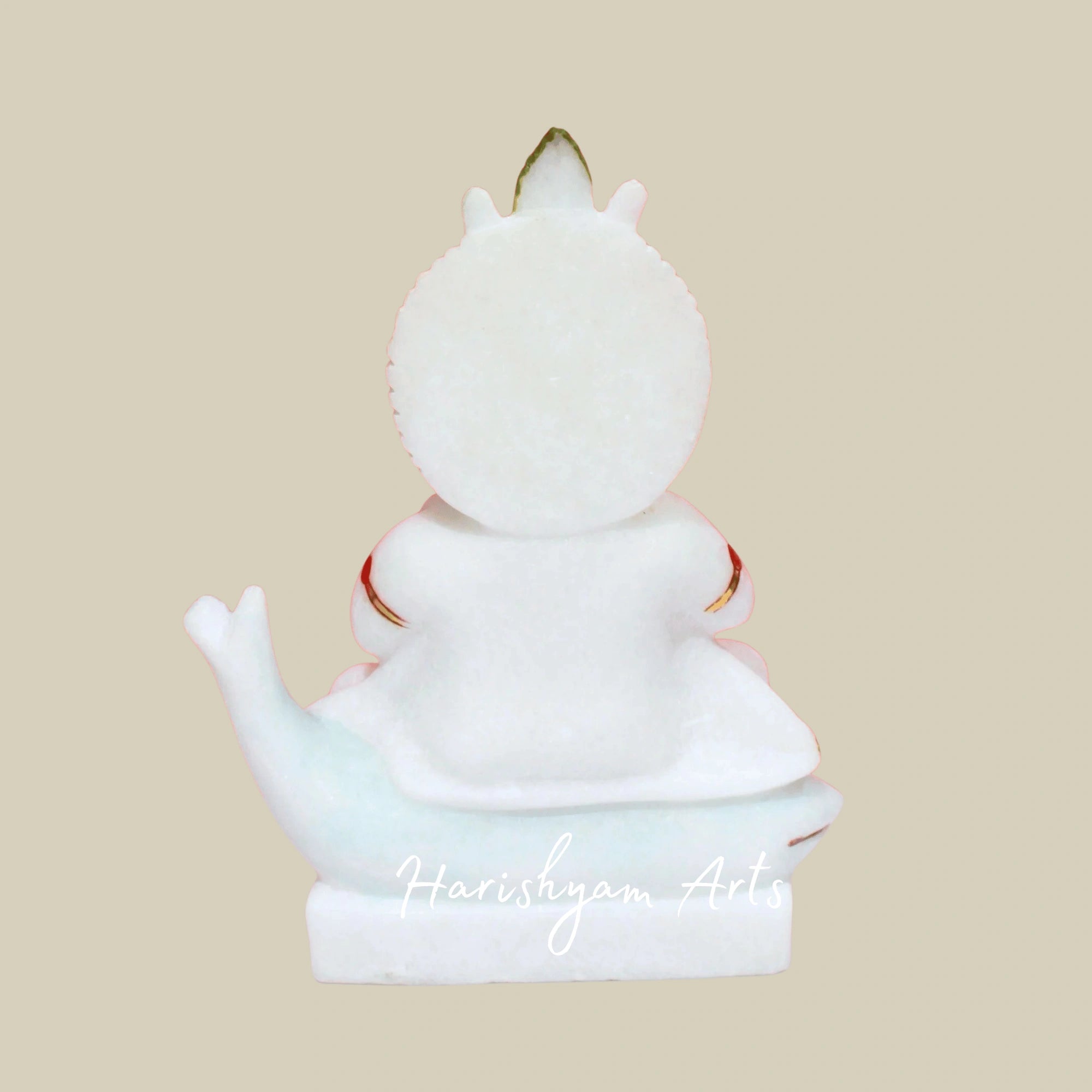 9" Authentic Makrana Marble Jhulelal Ji Murti Symbol Of Devotion And Spiritual Prosperity