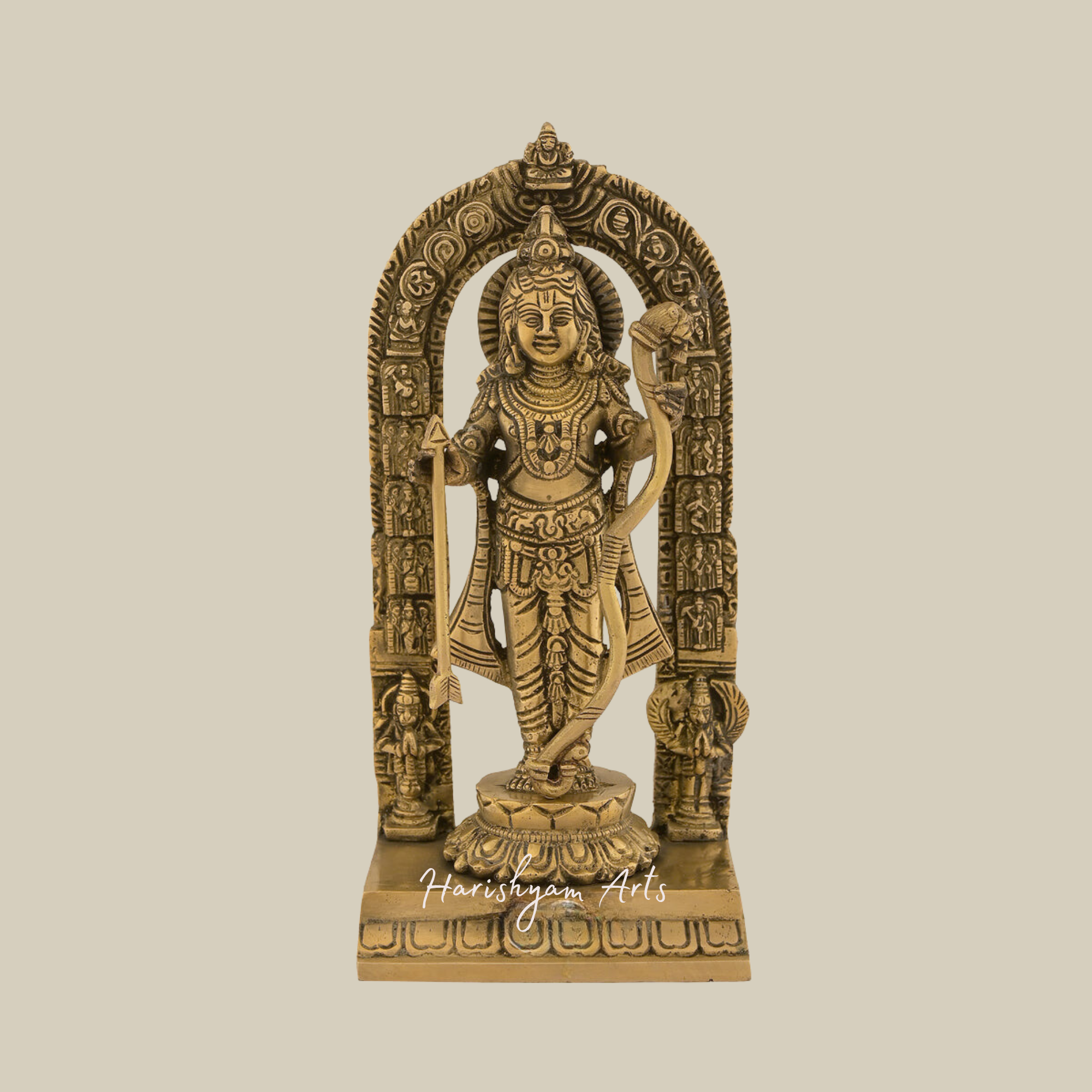 9" Ayodhya Ram Lalla Murti in Brass for Home & Decor