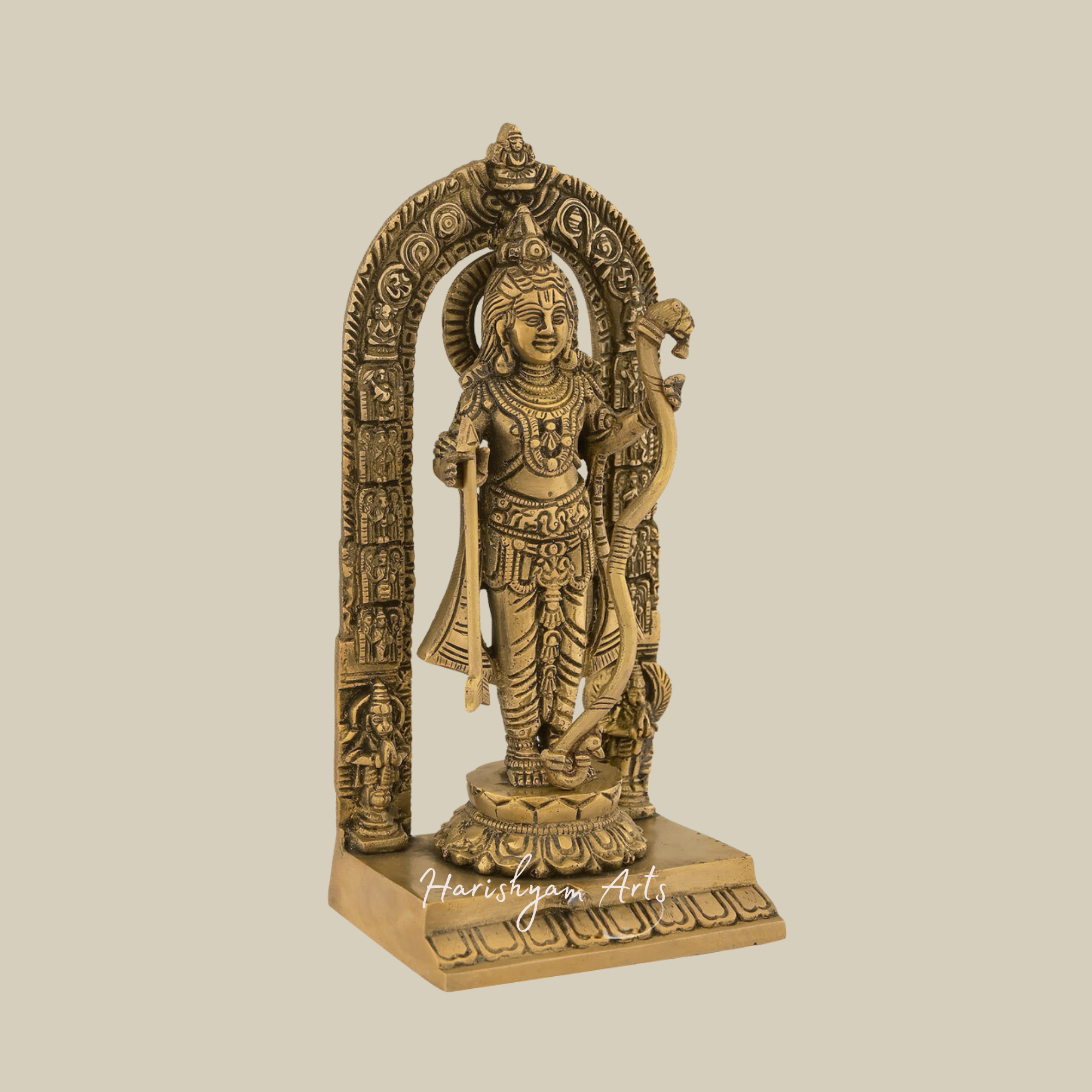 9" Ayodhya Ram Lalla Murti in Brass for Home & Decor1