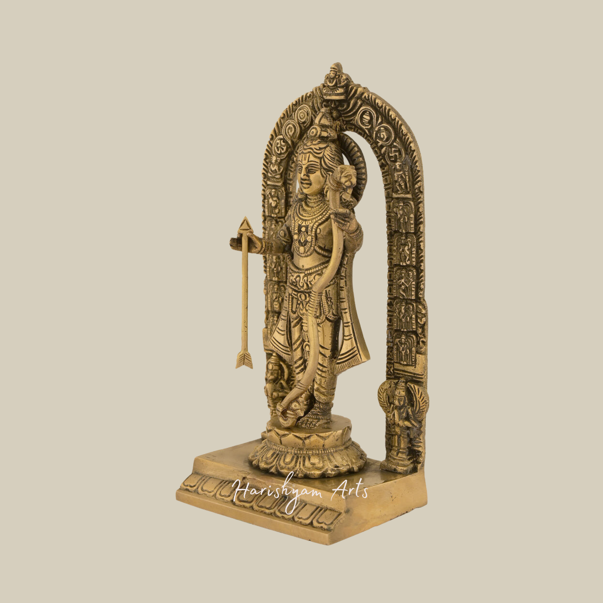 9" Ayodhya Ram Lalla Murti in Brass for Home & Decor2