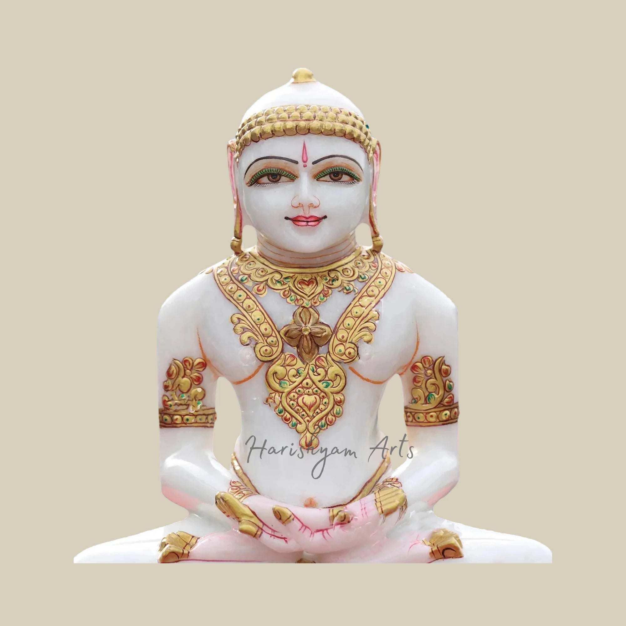 9" Hand-Carved Mahavir Jain Marble Idol for Spiritual Décor2