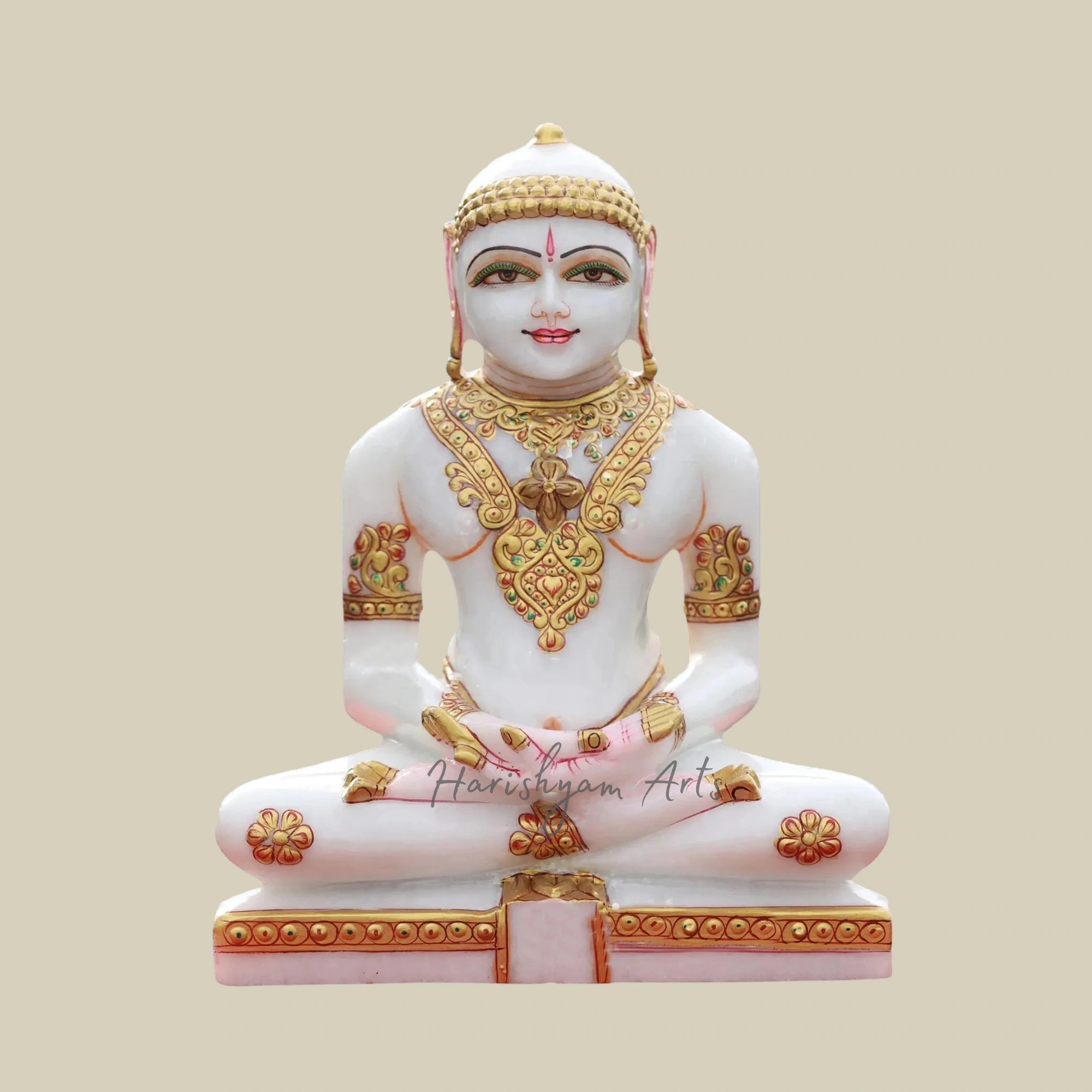 9" Hand-Carved Mahavir Jain Marble Idol for Spiritual Décor3