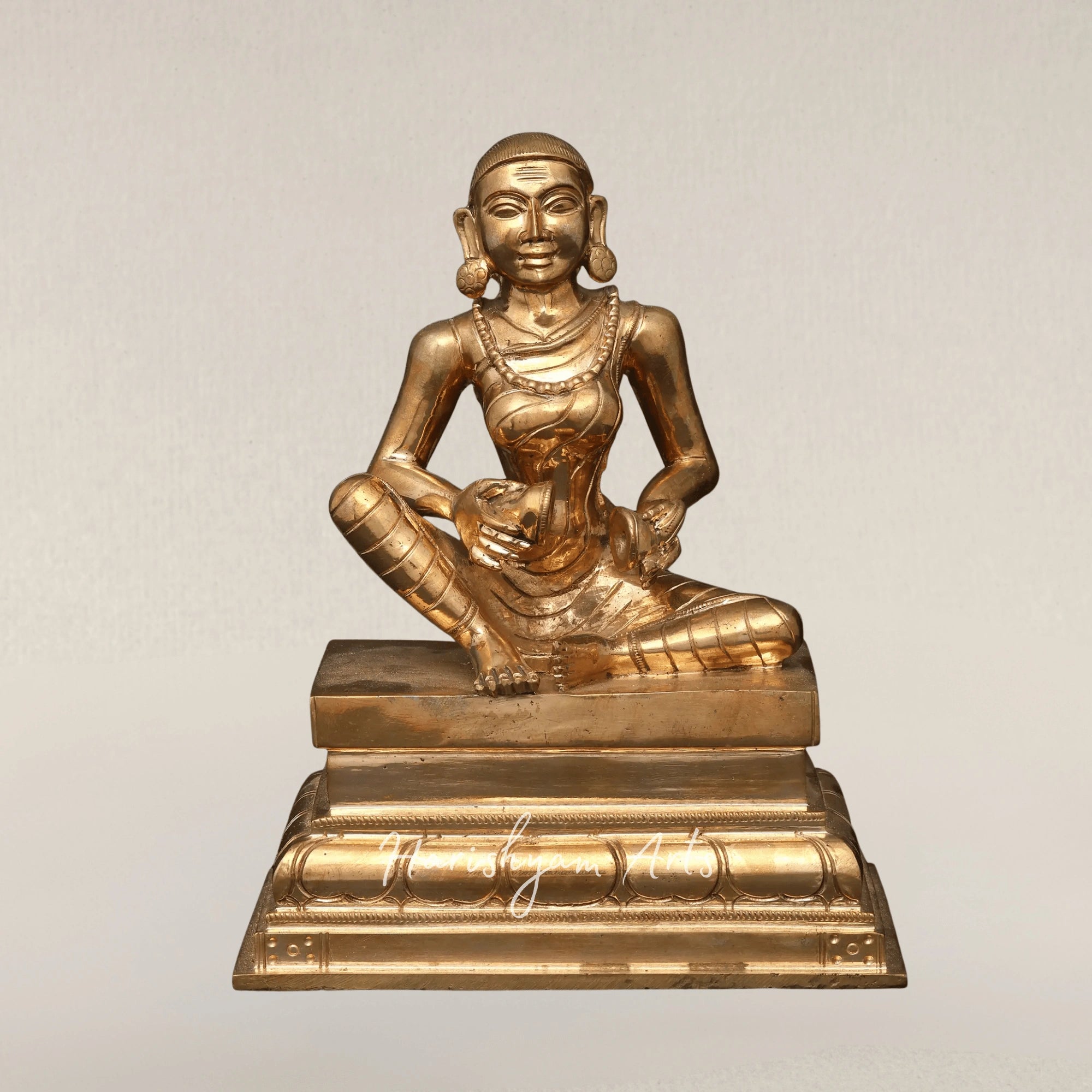 9" Karaikkal Ammaiyar Sacred Bronze Sculpture of the Revered Nayanmar Woman Saint