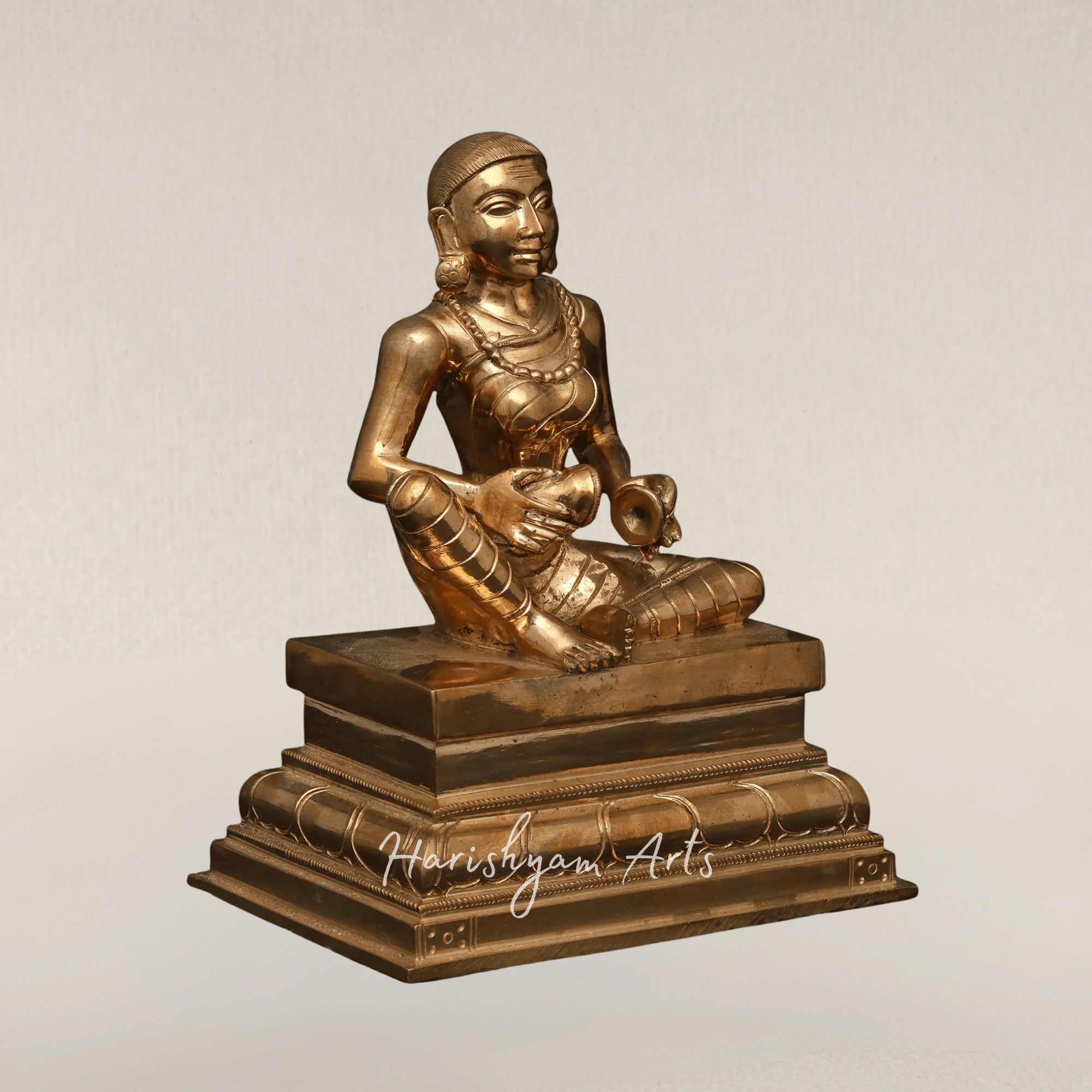 9" Karaikkal Ammaiyar Sacred Bronze Sculpture of the Revered Nayanmar Woman Saint