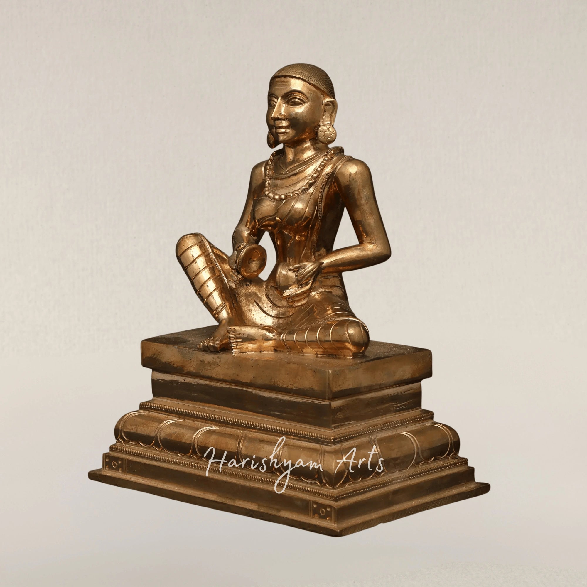 9" Karaikkal Ammaiyar Sacred Bronze Sculpture of the Revered Nayanmar Woman Saint