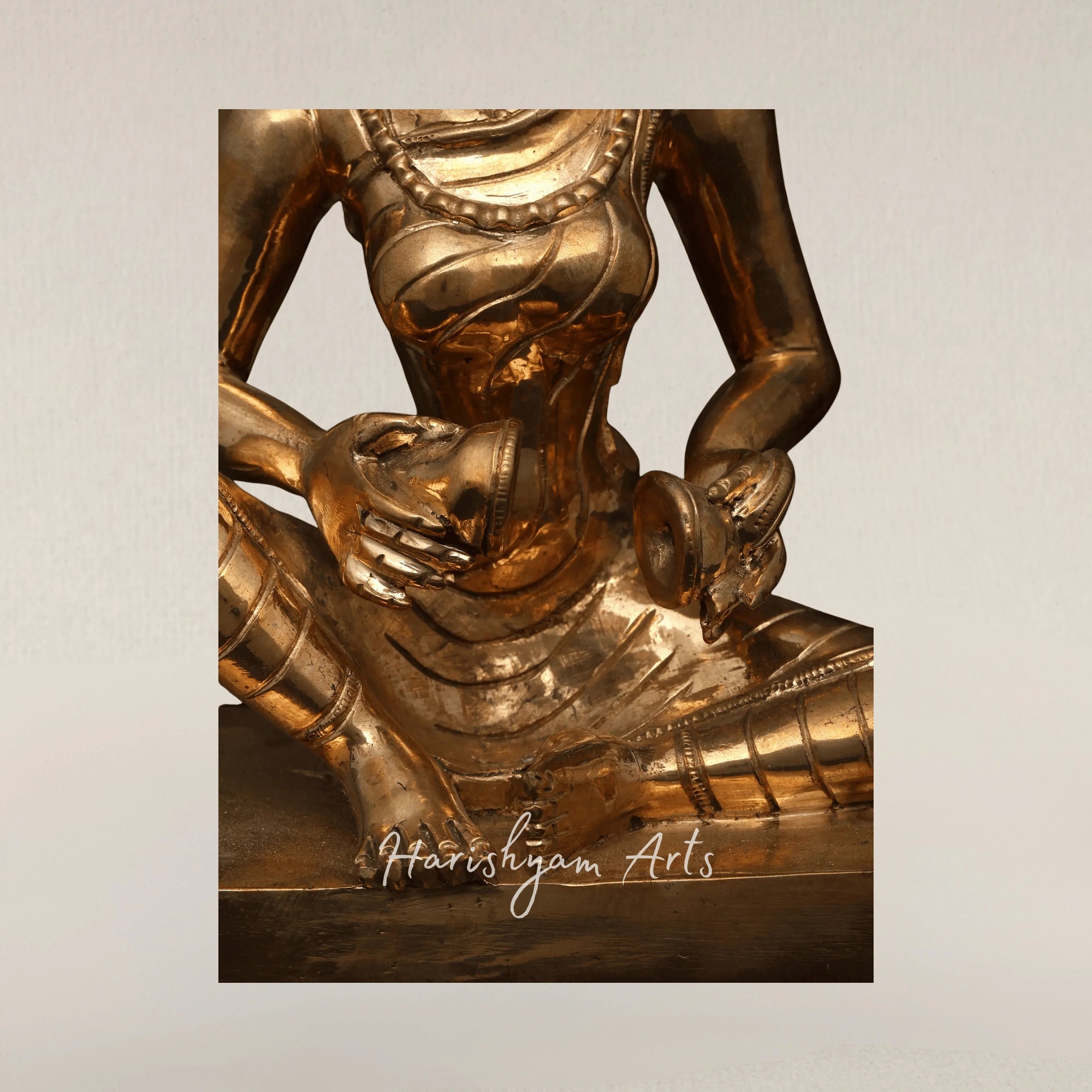 9" Karaikkal Ammaiyar Sacred Bronze Sculpture of the Revered Nayanmar Woman Saint