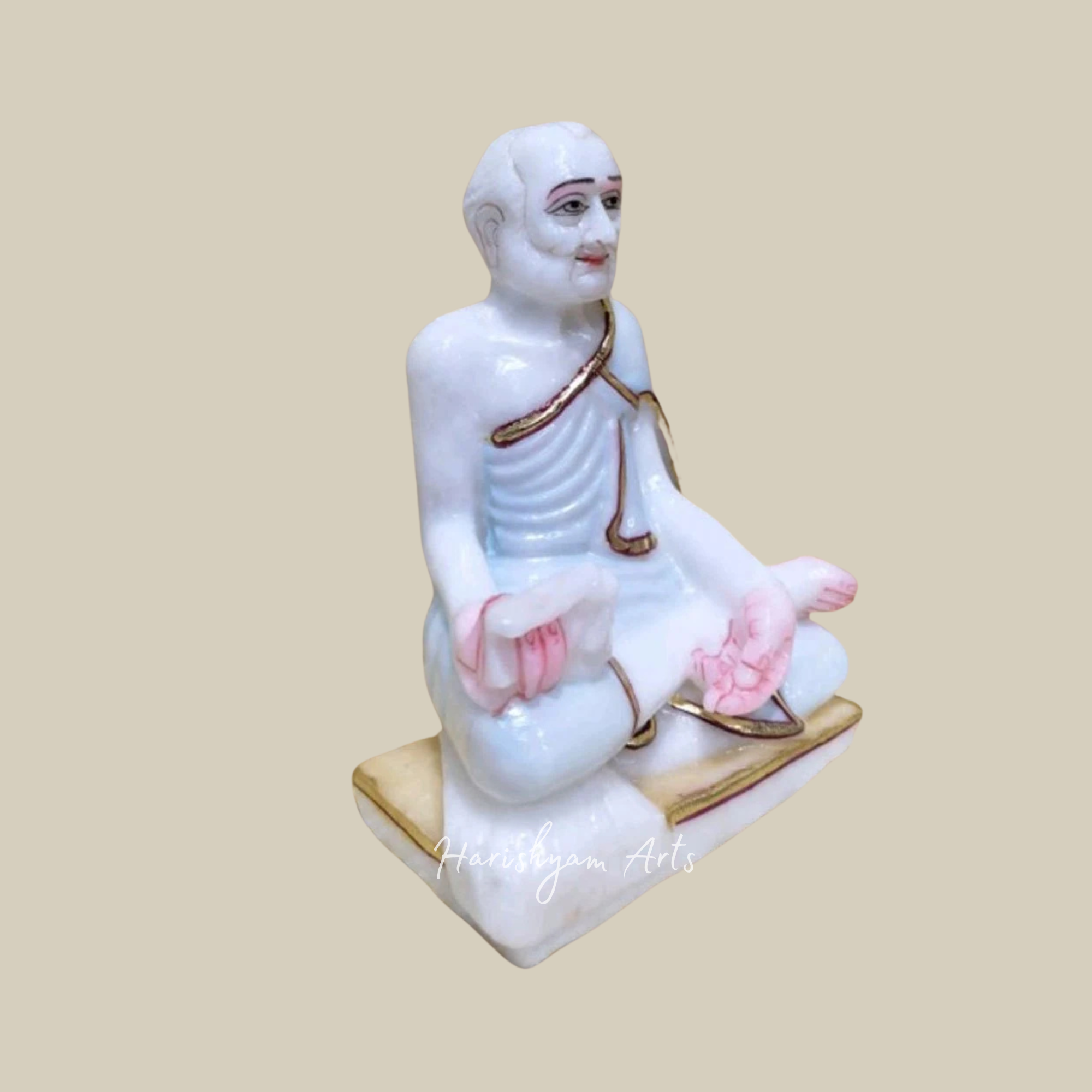 9" Religious White Marble Rajendra Suri Ji Murti Online