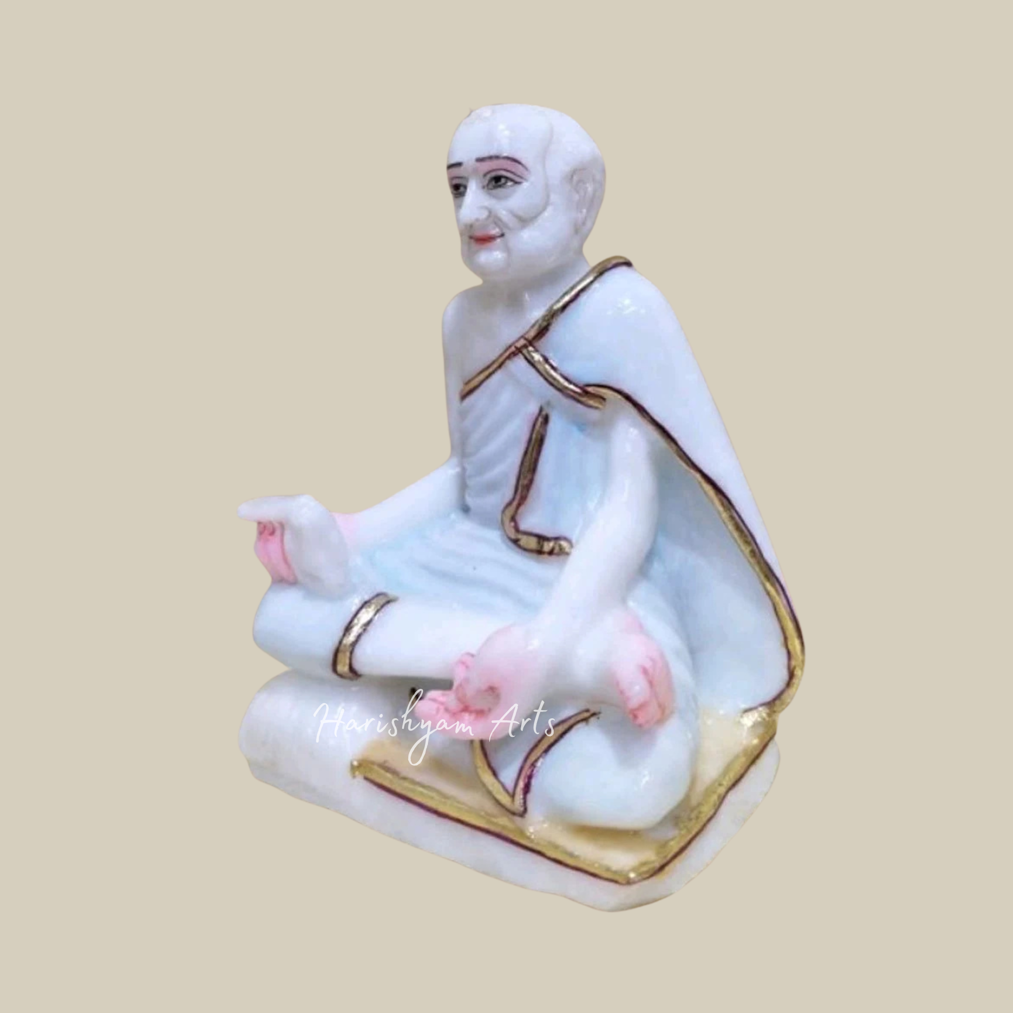 9" Religious White Marble Rajendra Suri Ji Murti Online