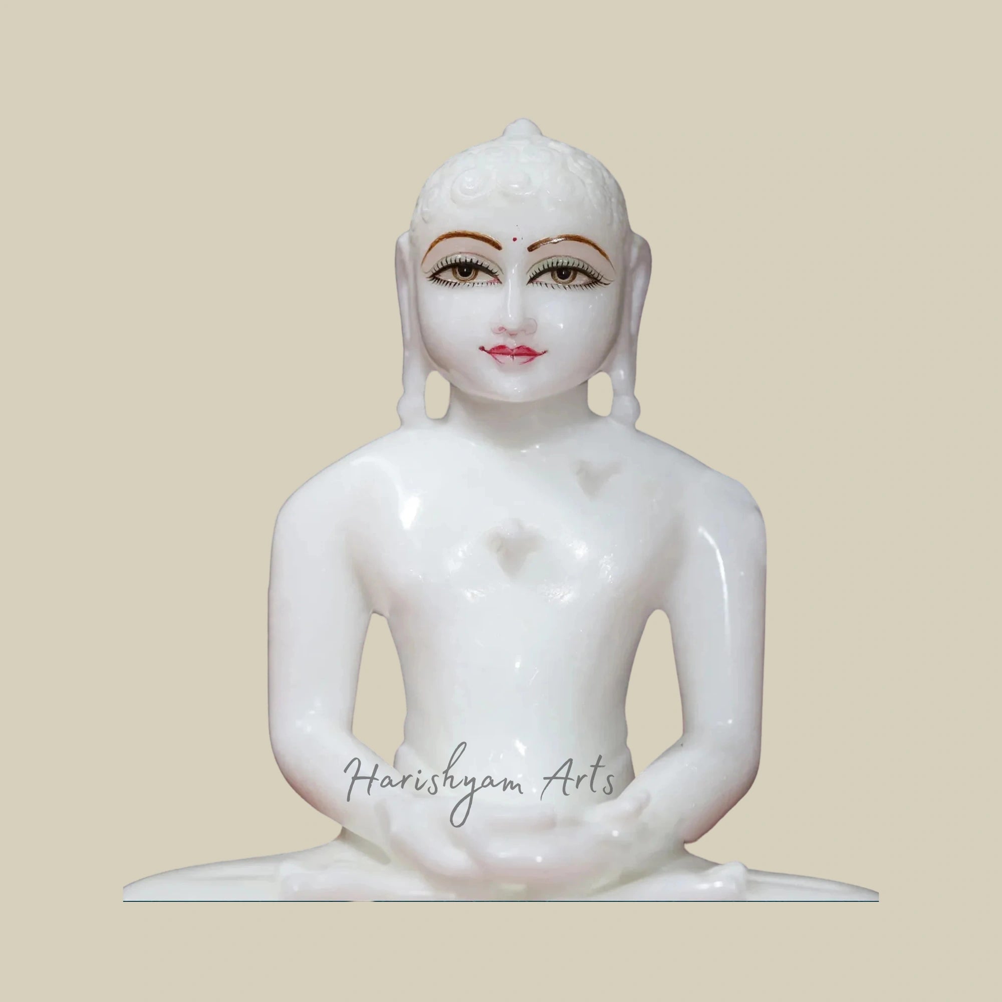 9" Sacred Vardhamana Mahavir Jain Marble Statue for Mandir Décor1