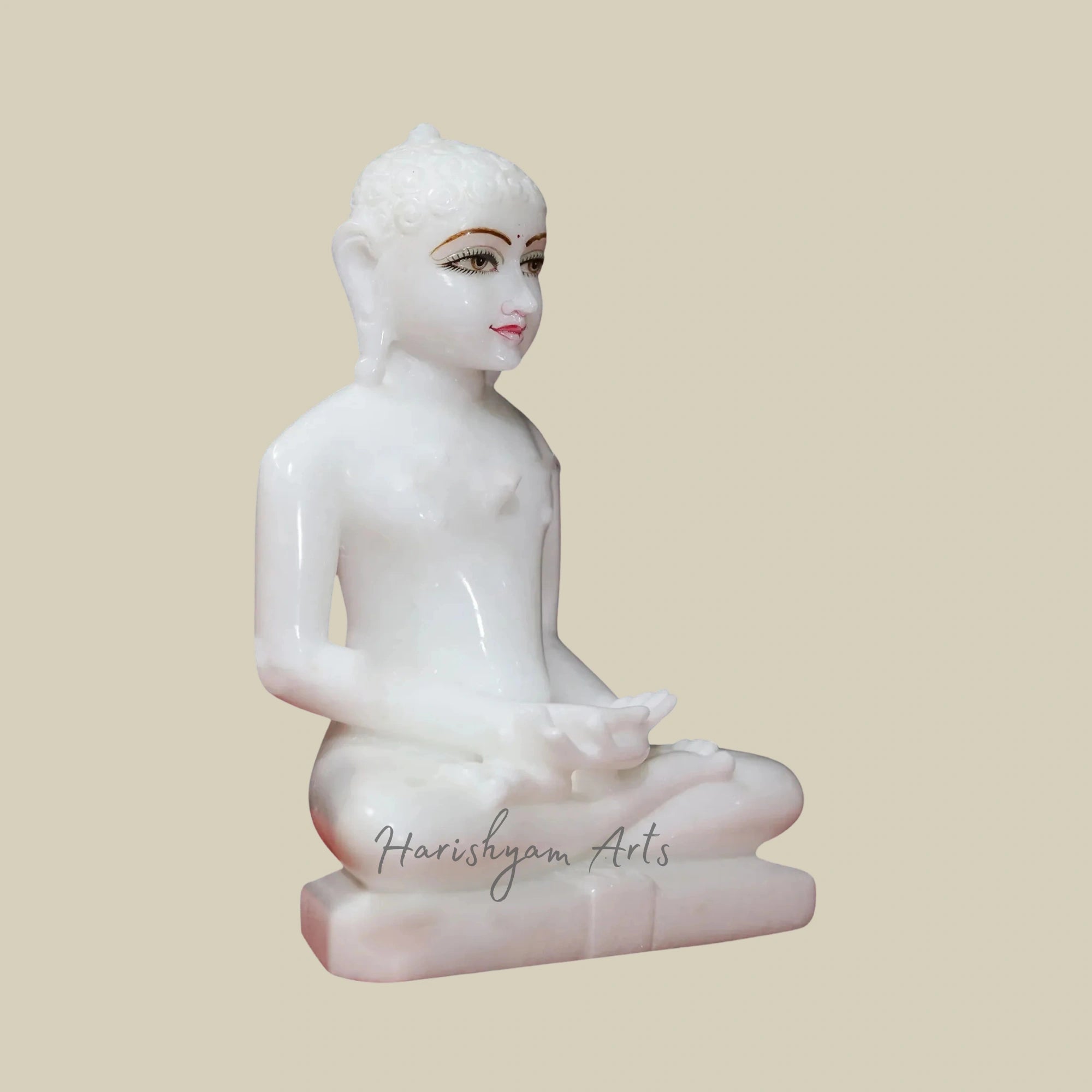 9" Sacred Vardhamana Mahavir Jain Marble Statue for Mandir Décor3