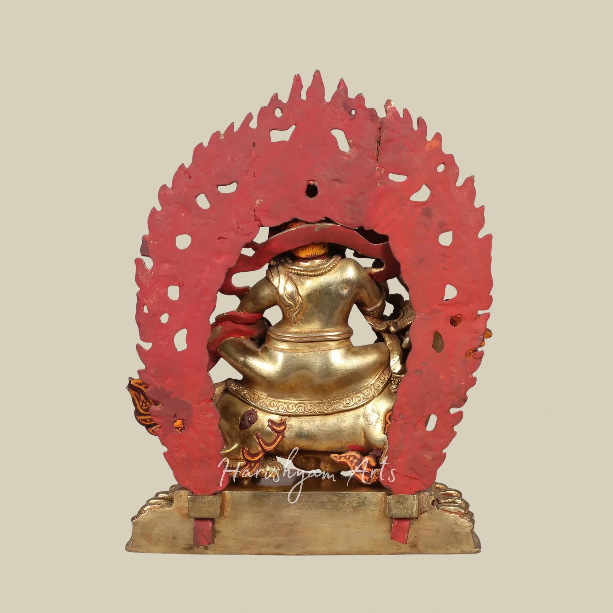 9" Singh Kubera Buddhist Sculpture in Handcrafted Nepalese Copper