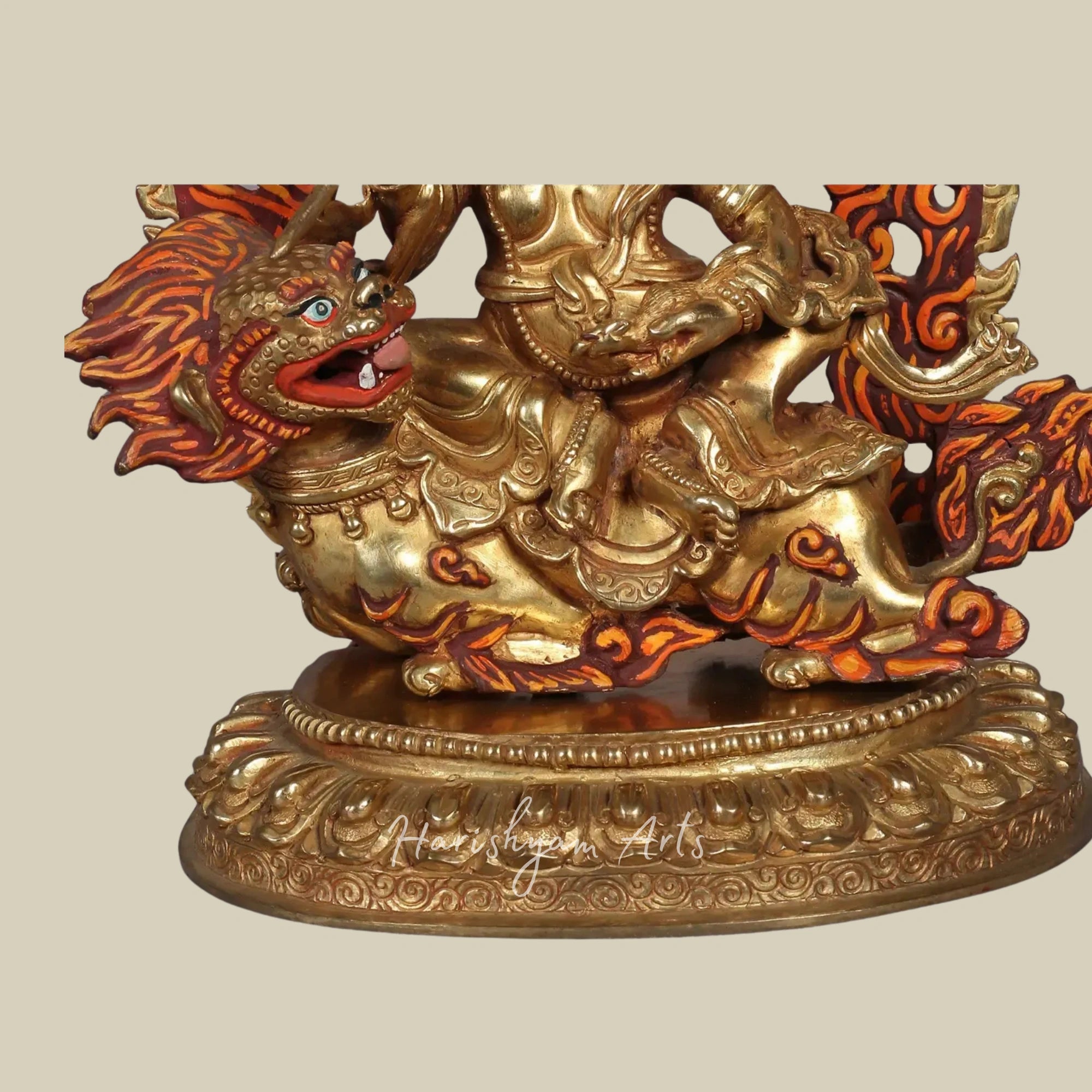 9" Singh Kubera Buddhist Sculpture in Handcrafted Nepalese Copper