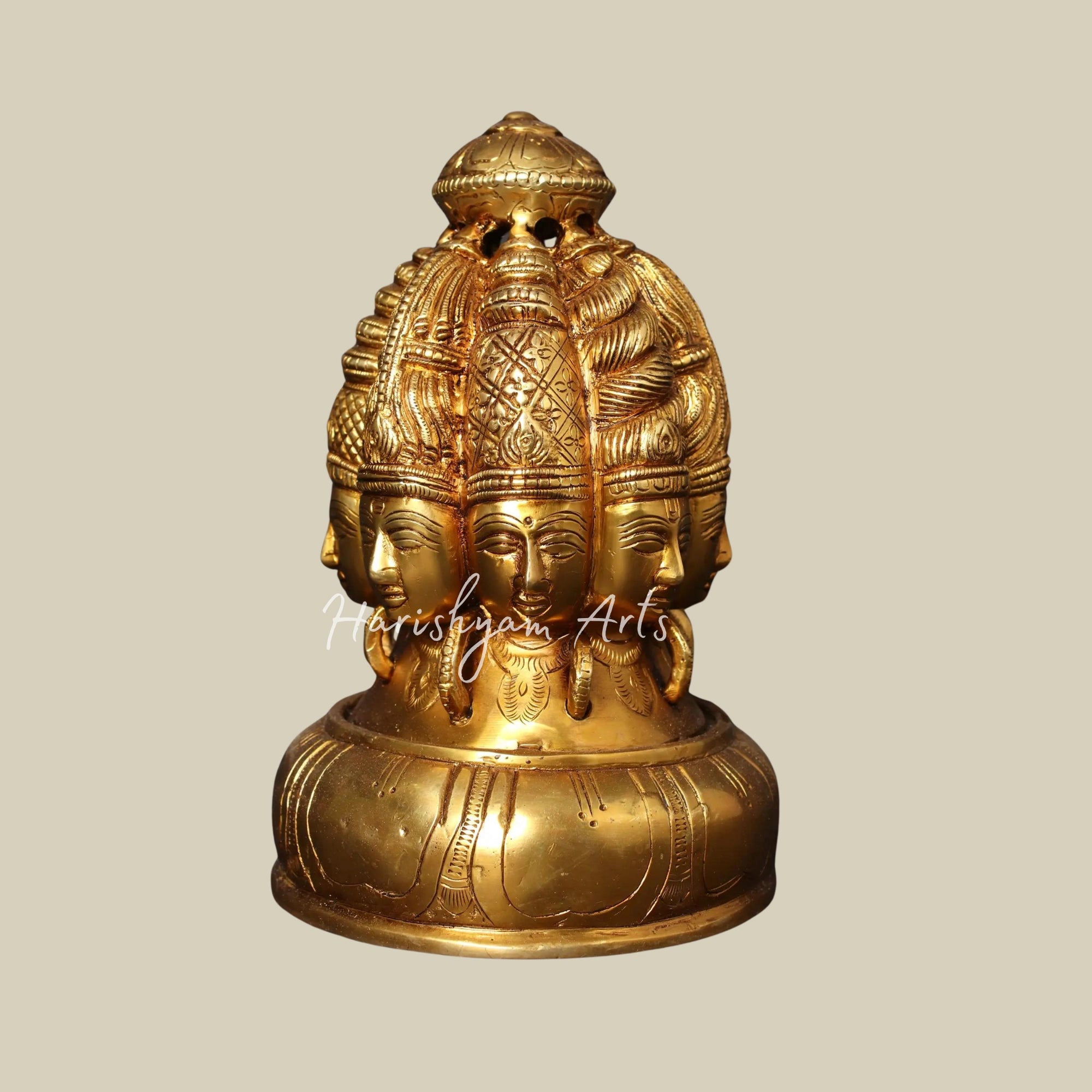 9" Brass Ashta Mukha Lingam