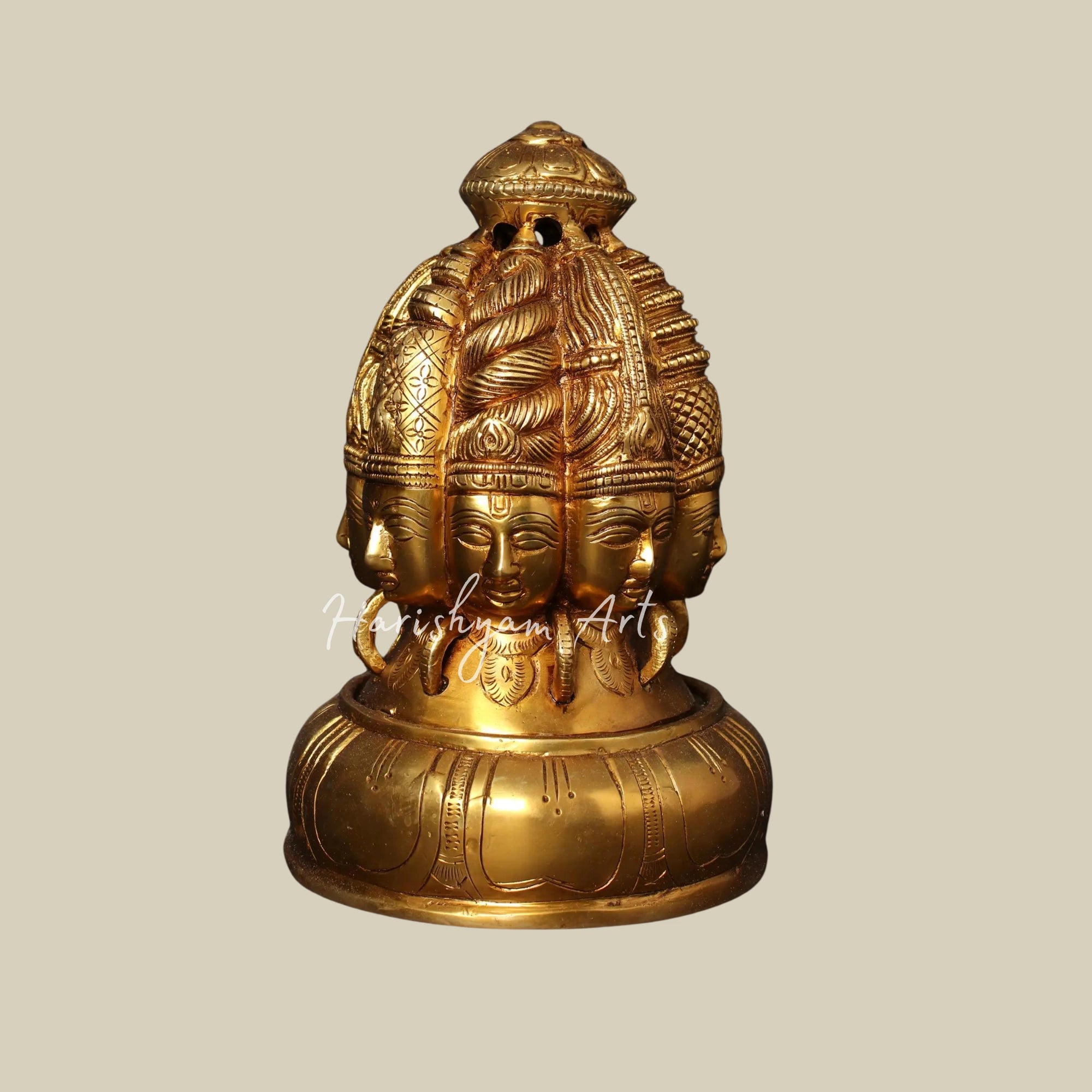 9" Brass Ashta Mukha Lingam2