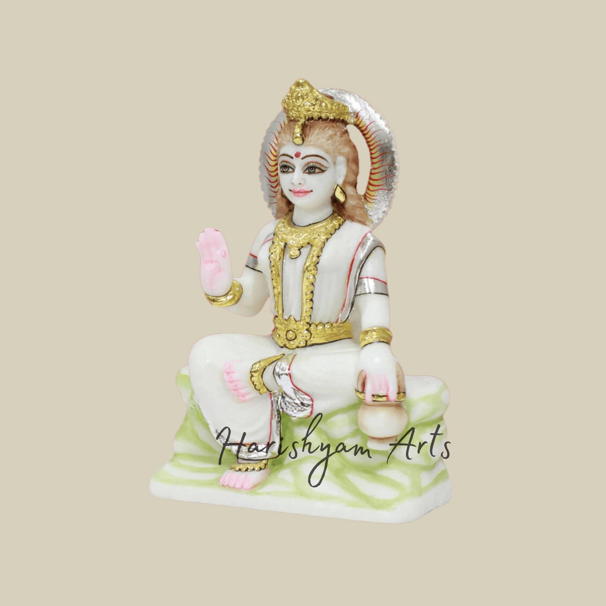 9 inches Small Makrana Marble Parvati Maa Statue3