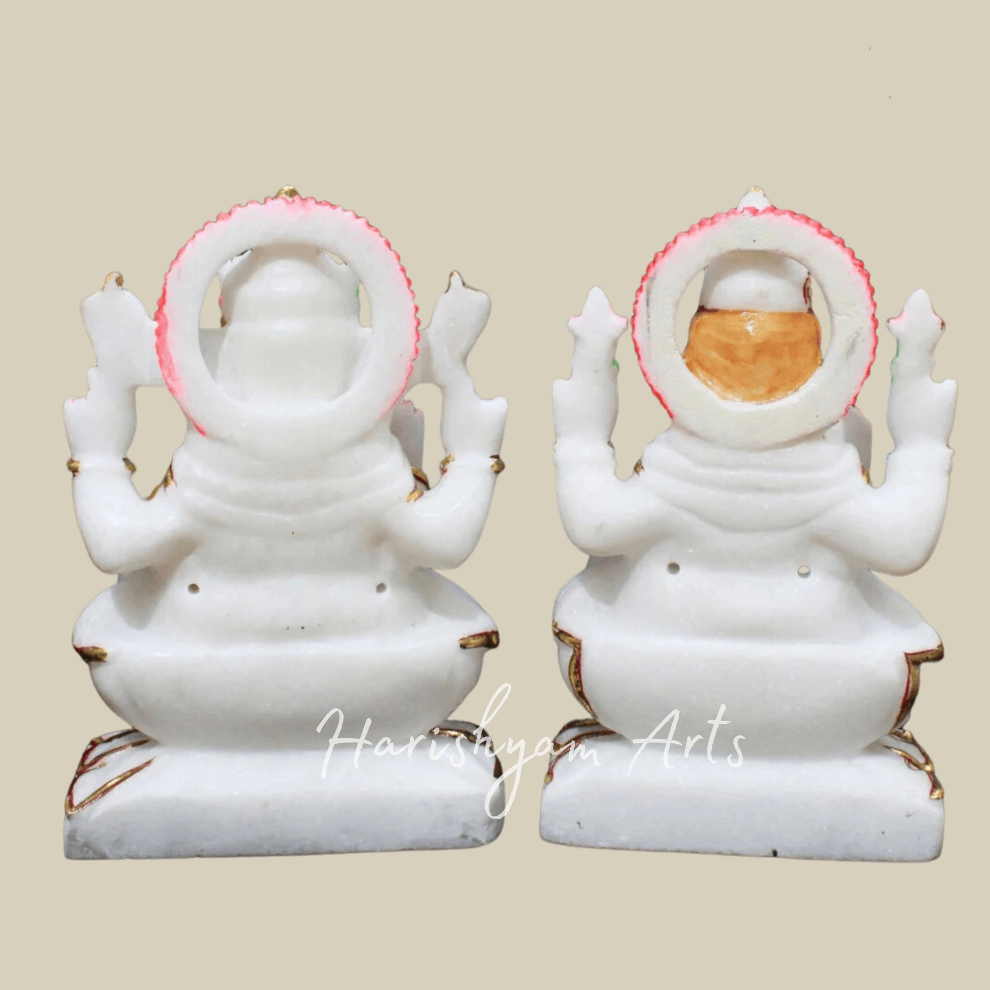 9 inches marble ganesh laxmi Moorti