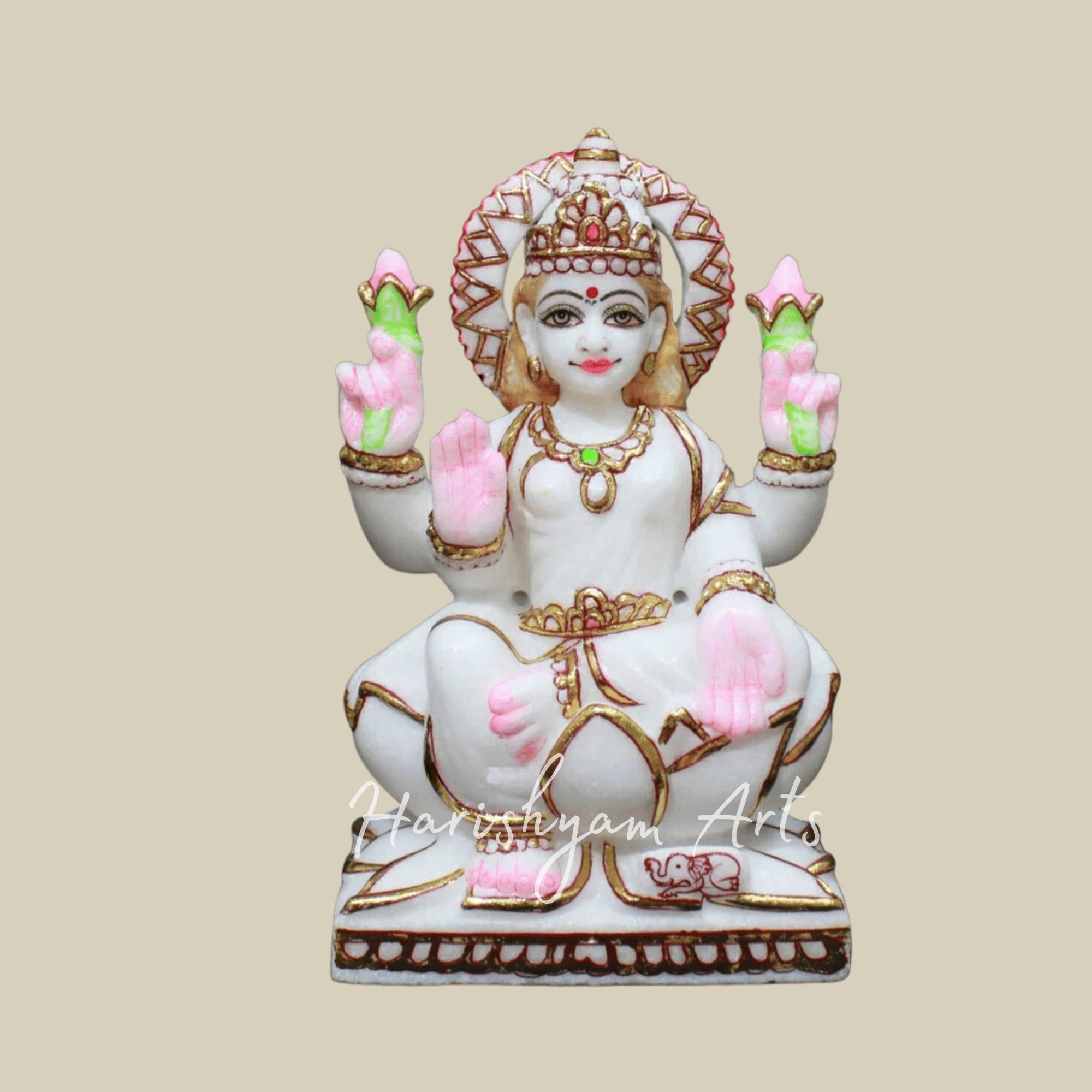 9 inches marble ganesh laxmi Moorti2