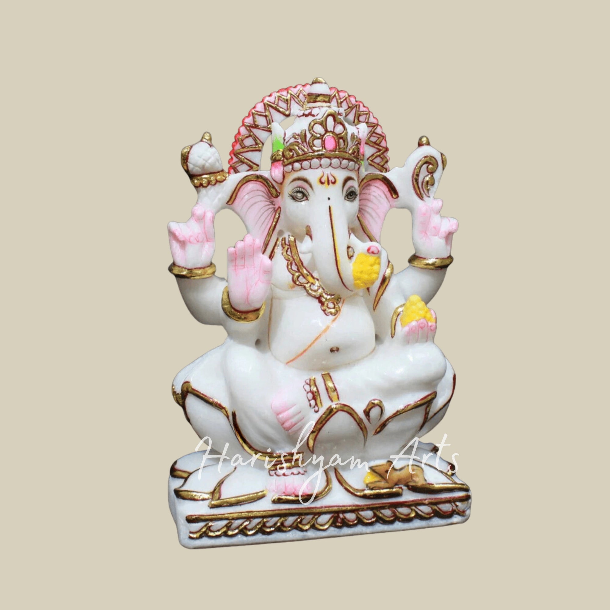 9 inches marble ganesh laxmi Moorti3