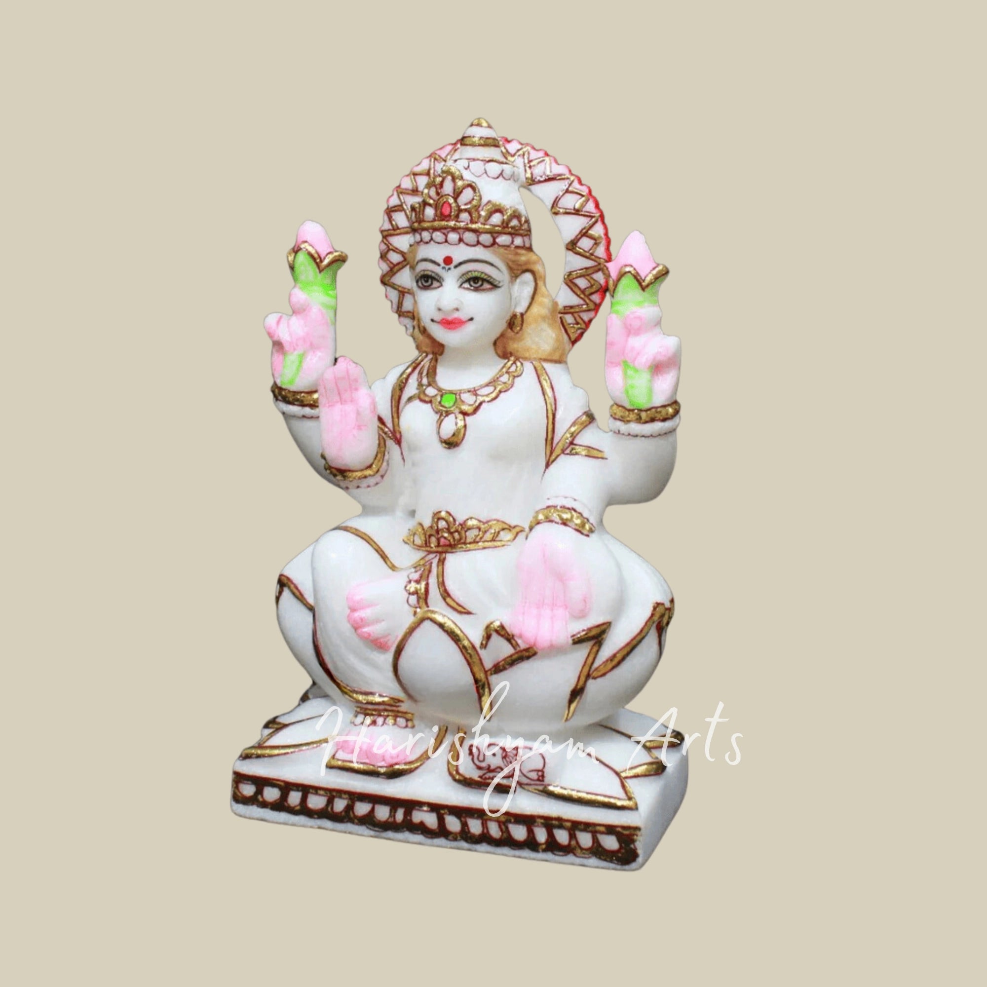 9 inches marble ganesh laxmi Moorti5