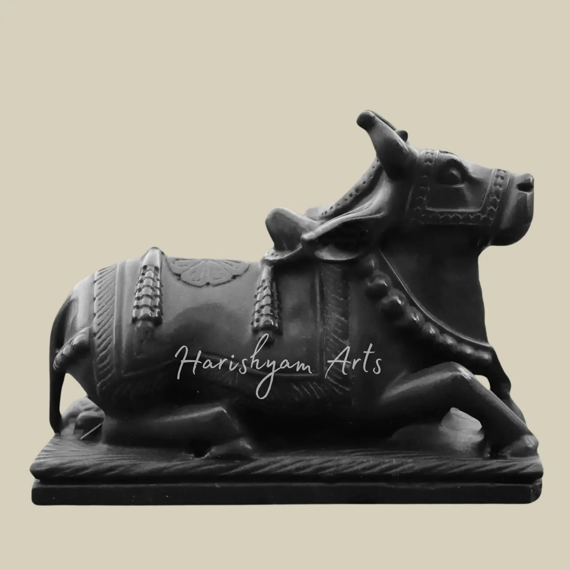 9 inches Black Marble Nandi Idol for Sale