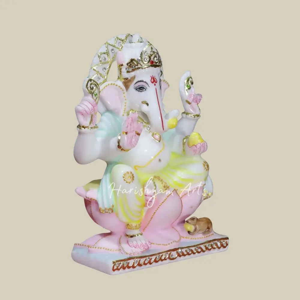 9" Small Marble Ganpati Idol