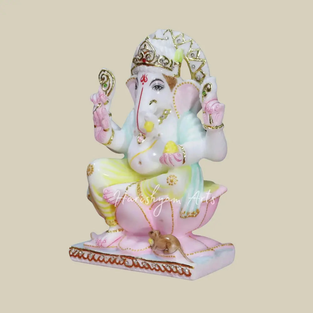 9" Small Marble Ganpati Idol