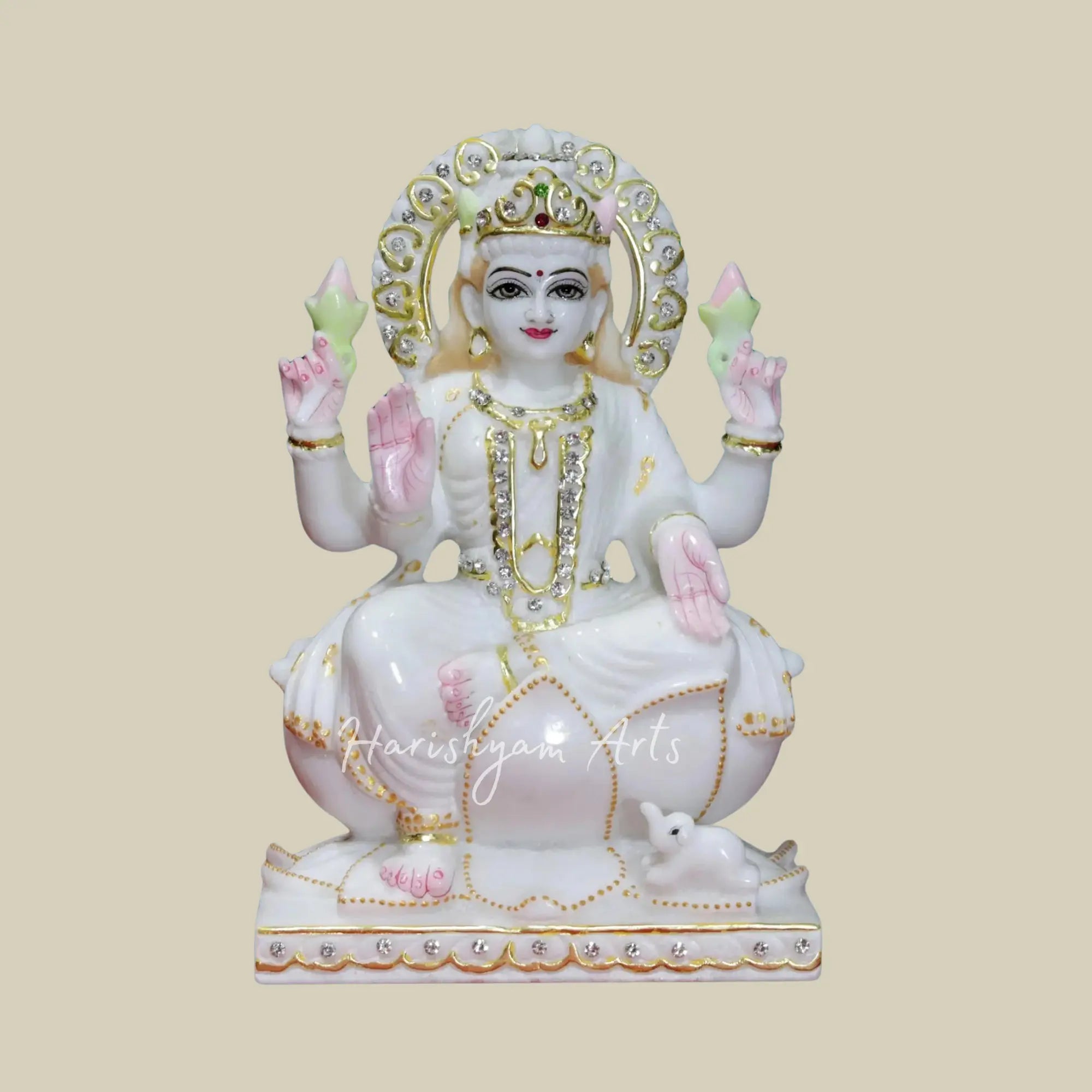 9 inches Small laxmi mata makrana marble statue