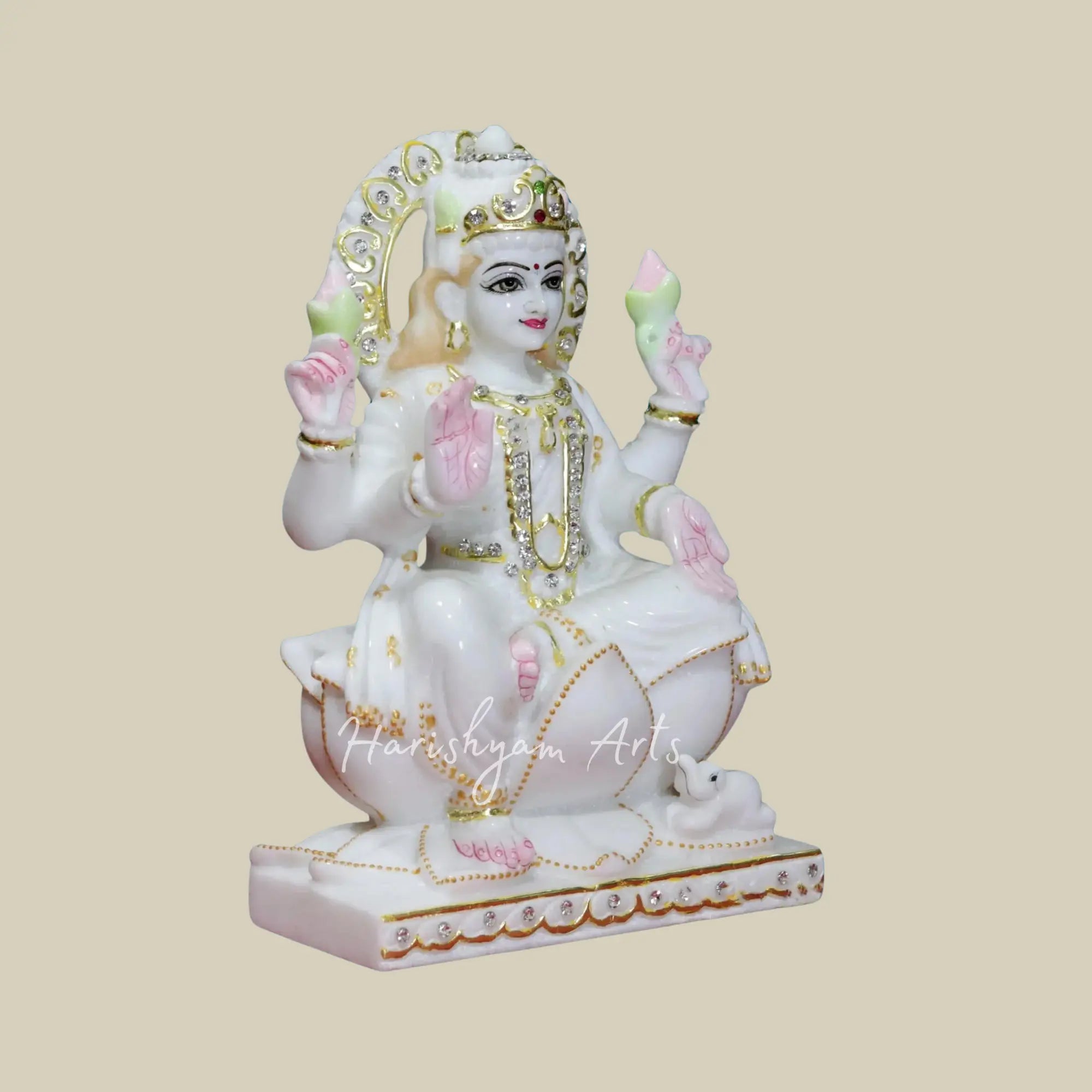 9 inches Small laxmi mata makrana marble statue 2