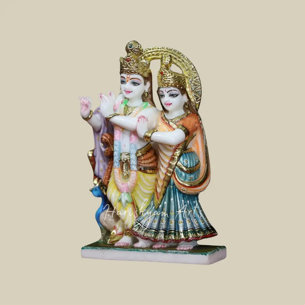 9" marble radha krishna idol