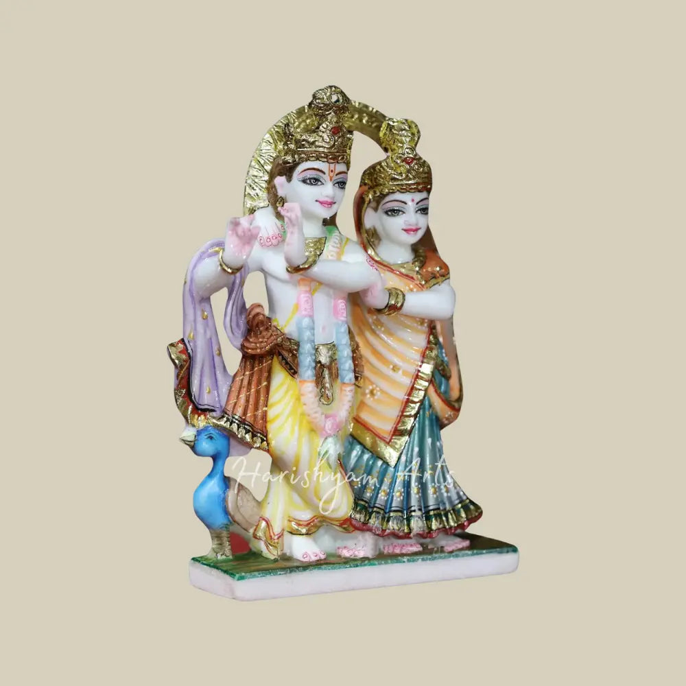 9" marble radha krishna idol