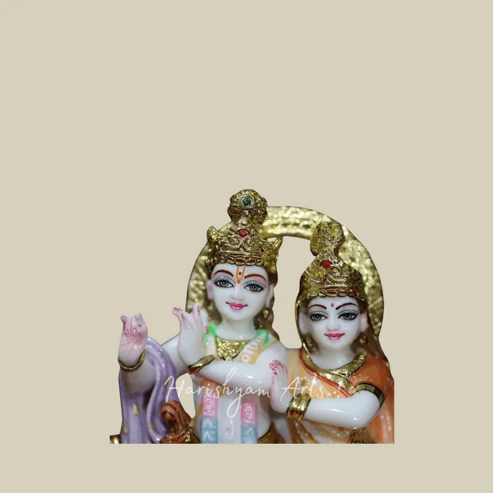 9" marble radha krishna idol