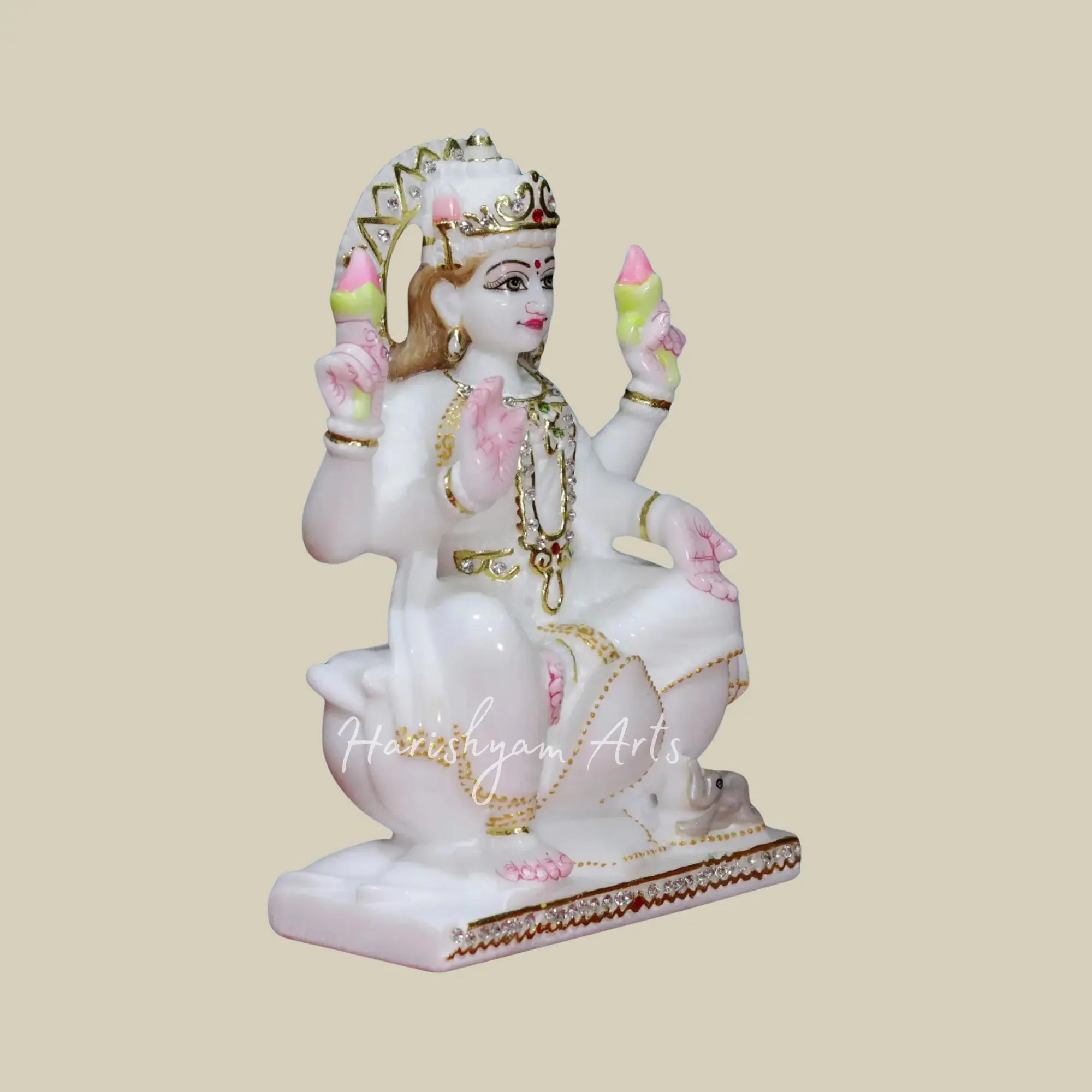 9 inches super white makrana marble laxmi mata idol 2