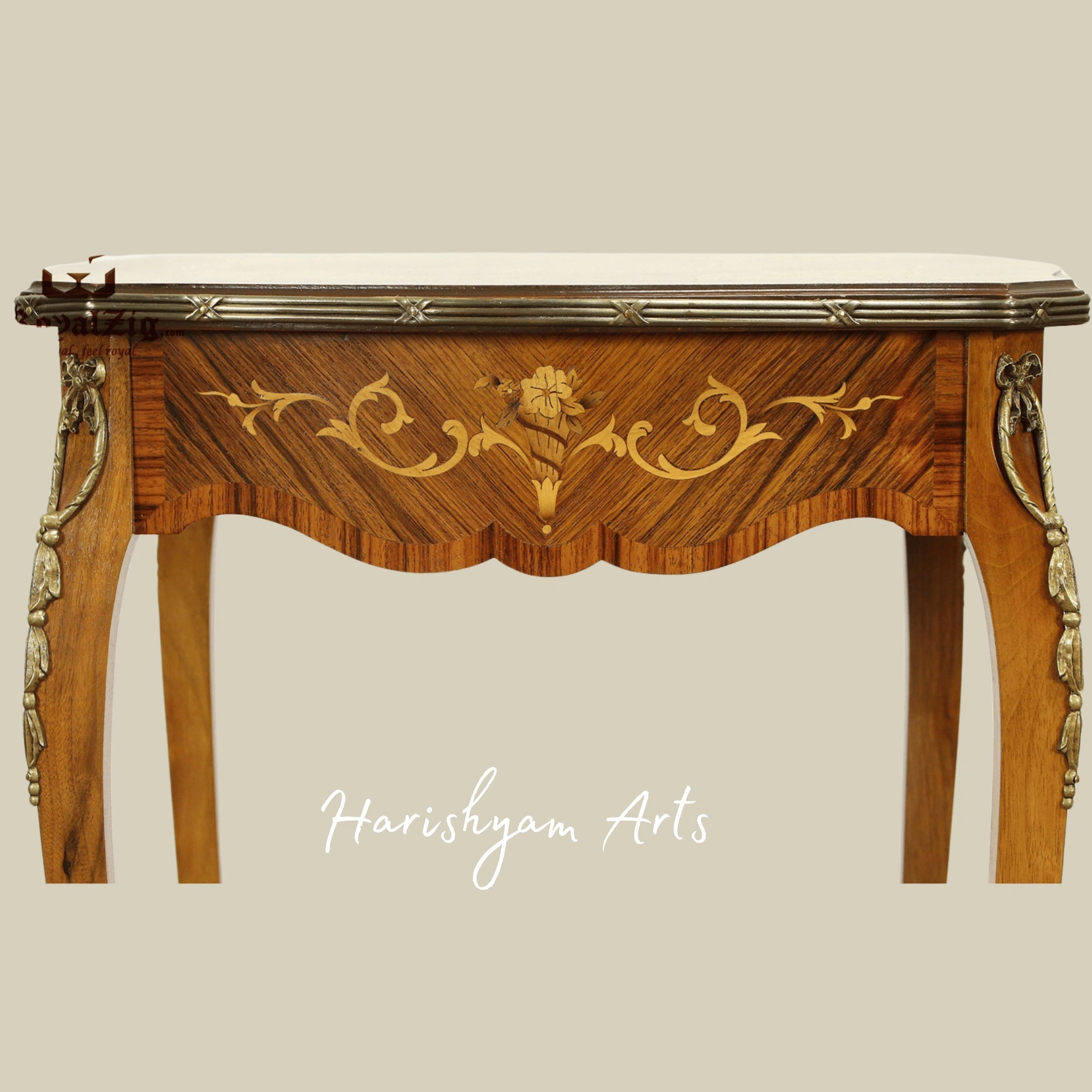 Antique Carved Wooden Nightstands with Drawers