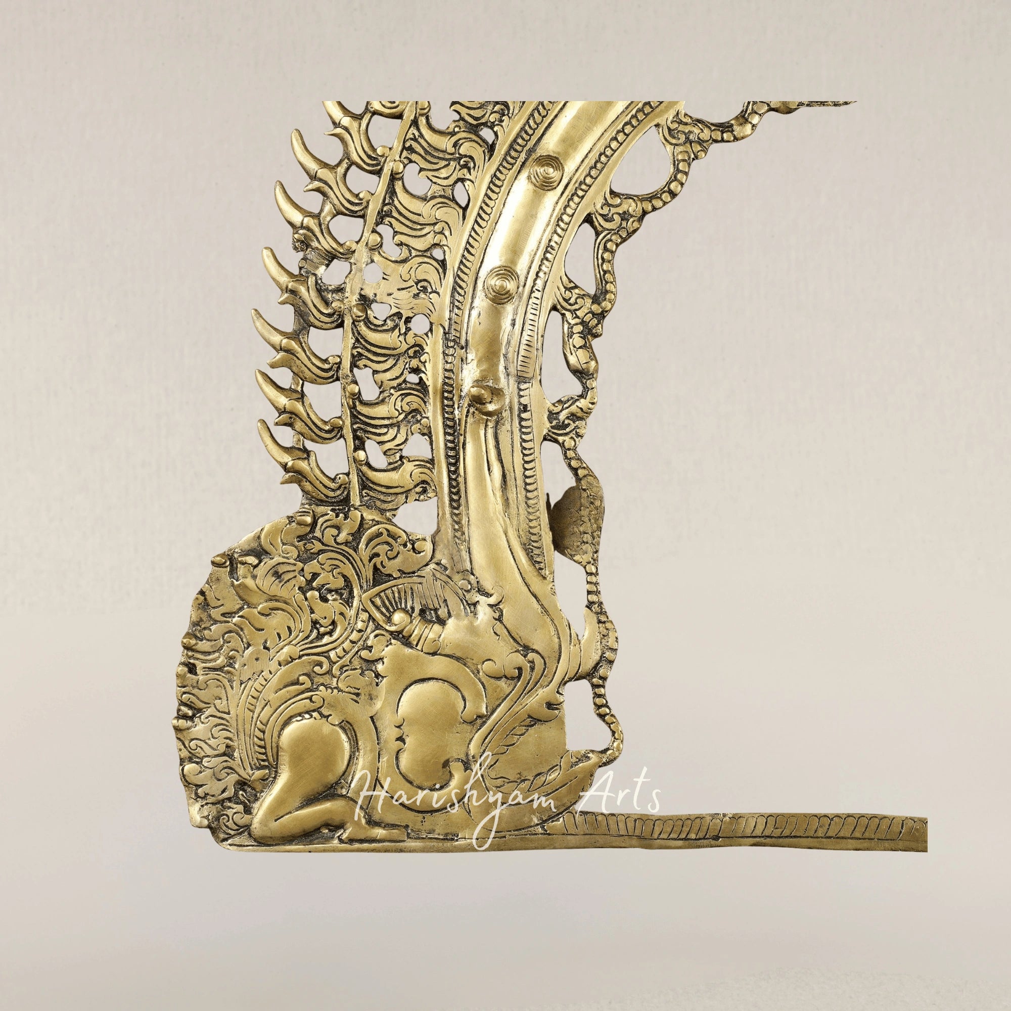 Antique Finish Brass Prabhavali Arch Wall Decor for Temples