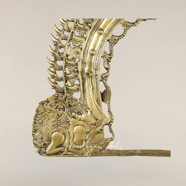 Antique Finish Brass Prabhavali Arch Wall Decor for Temples