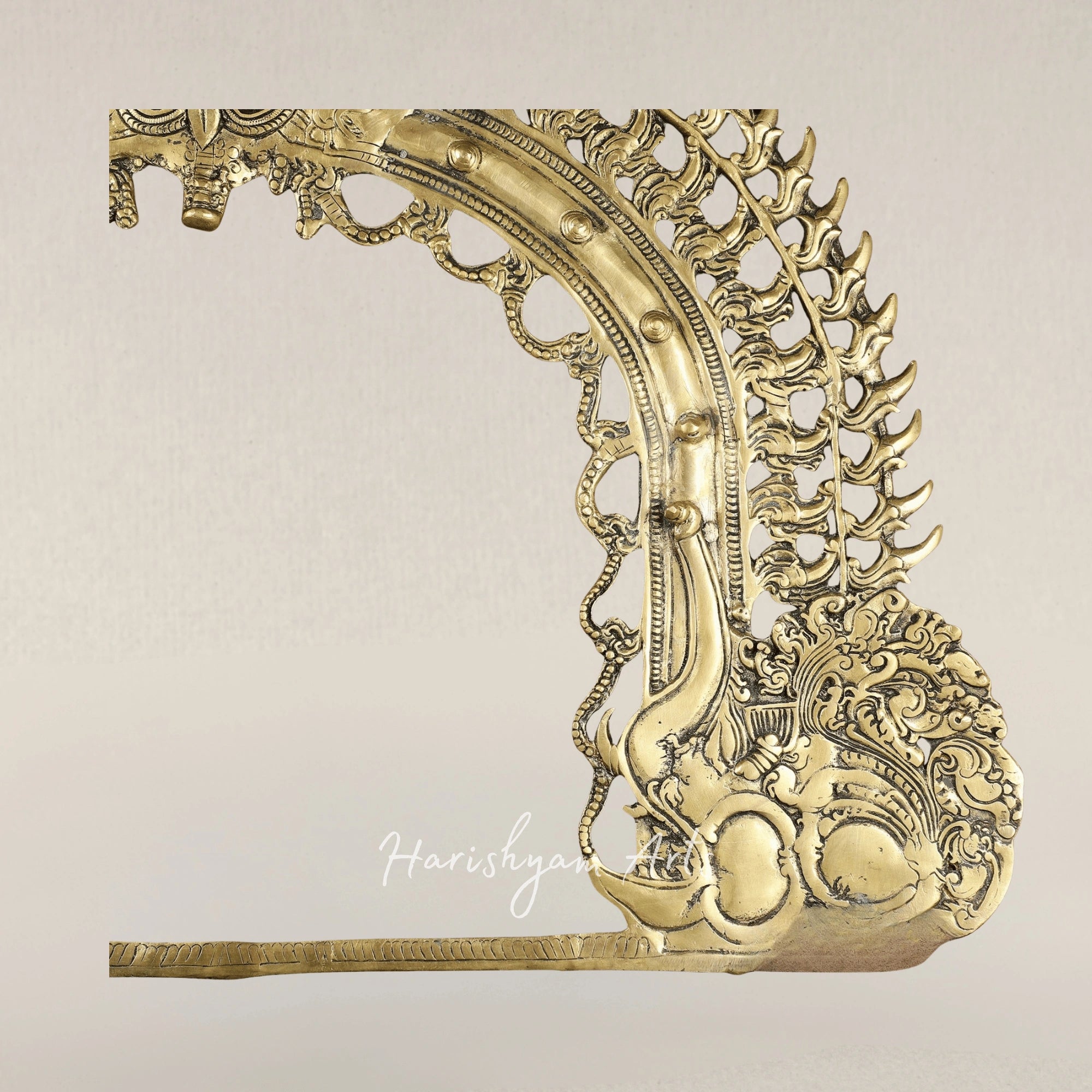 Antique Finish Brass Prabhavali Arch Wall Decor for Temples