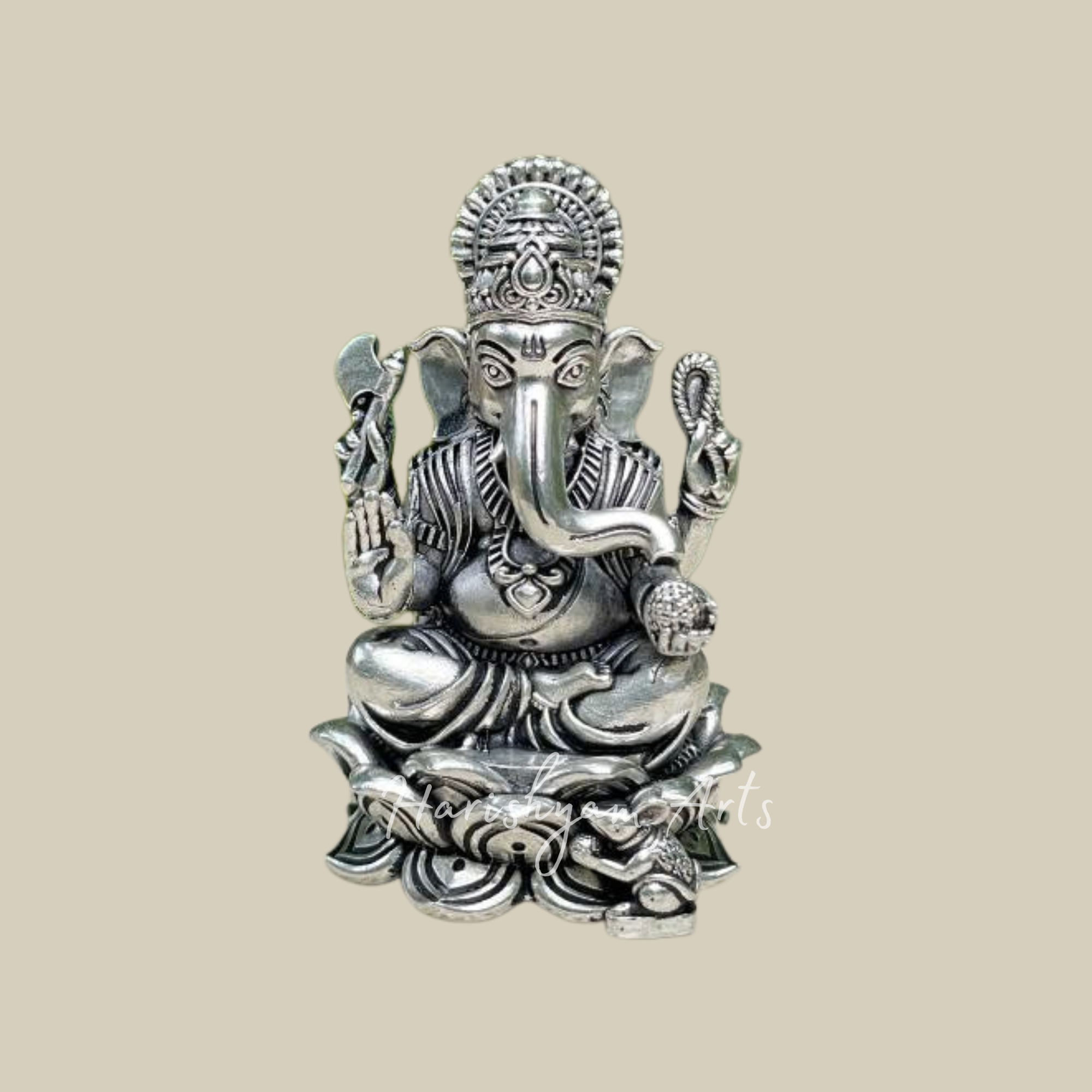 Antique Finish Ganesha Devotional Idol for Home Temple