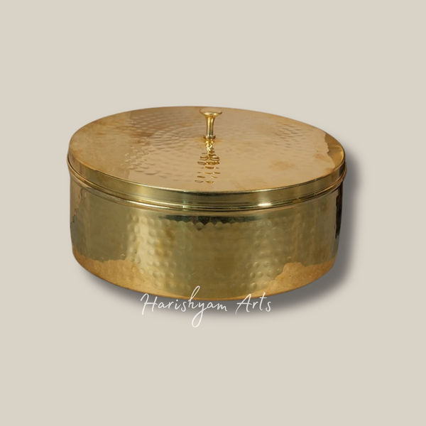 Antique Style Brass Masala Box with Multiple Spice Compartments
