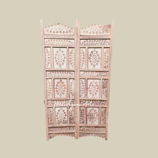 Artisan Crafted Traditional Wooden Divider for Home Interiors