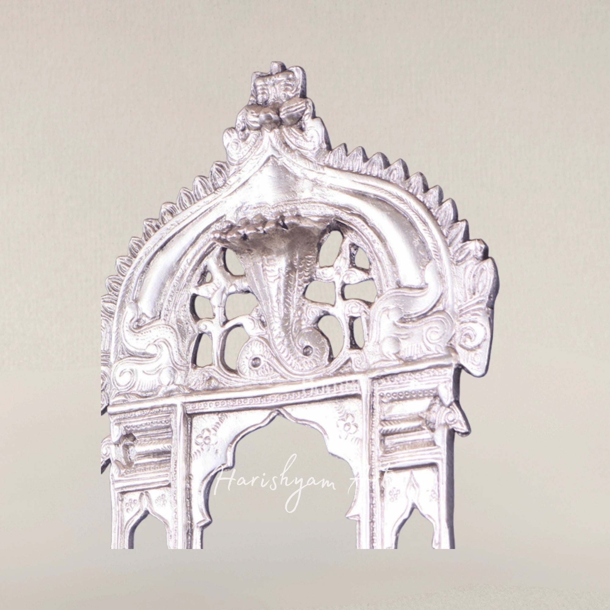 Artisan Made Brass Silver Coated Prabhavali Hanging Decor