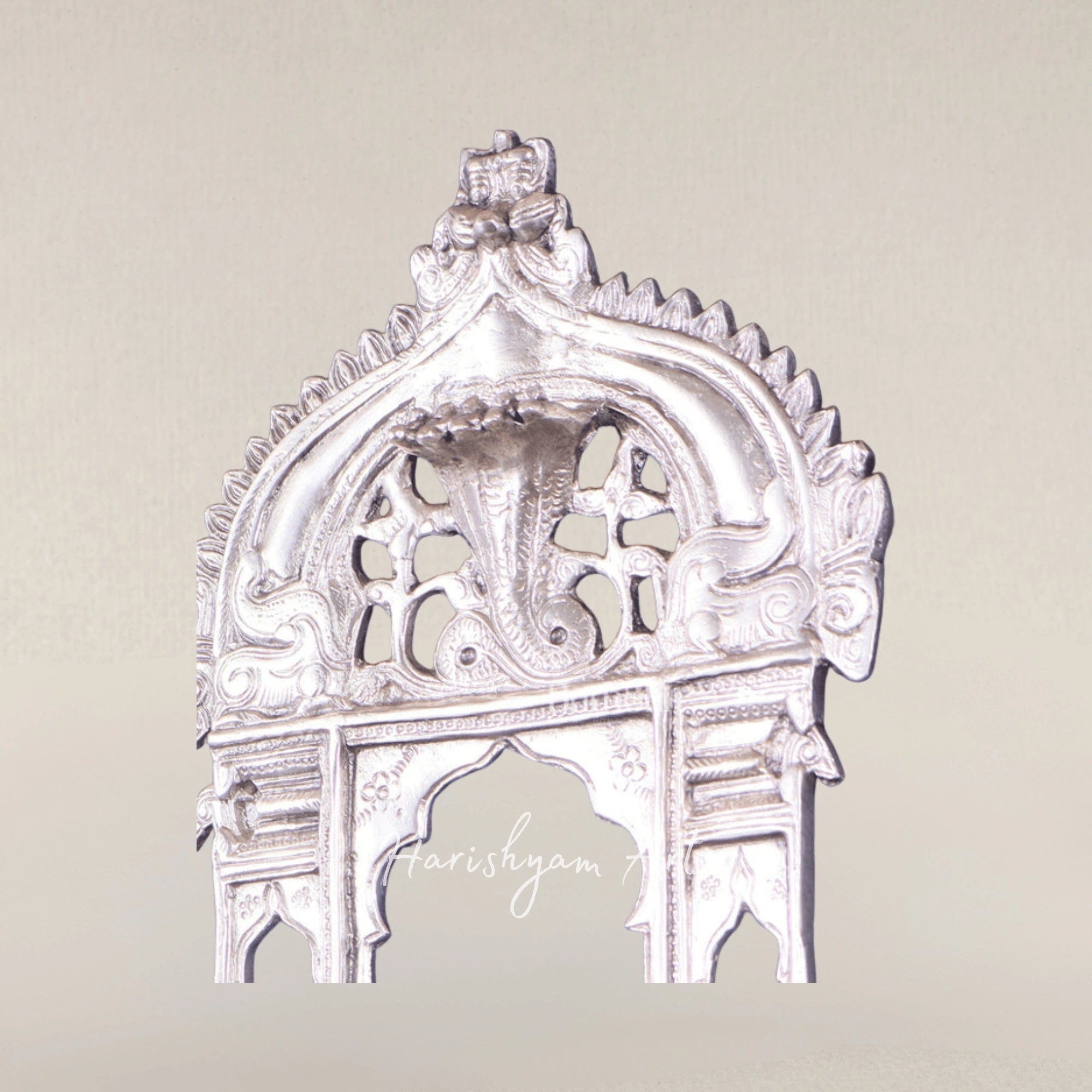 Artisan Made Brass Silver Coated Prabhavali Hanging Decor