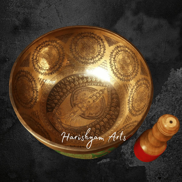 Avalokiteshvara Tibetan Sound Bowl Handmade for Compassion Practice
