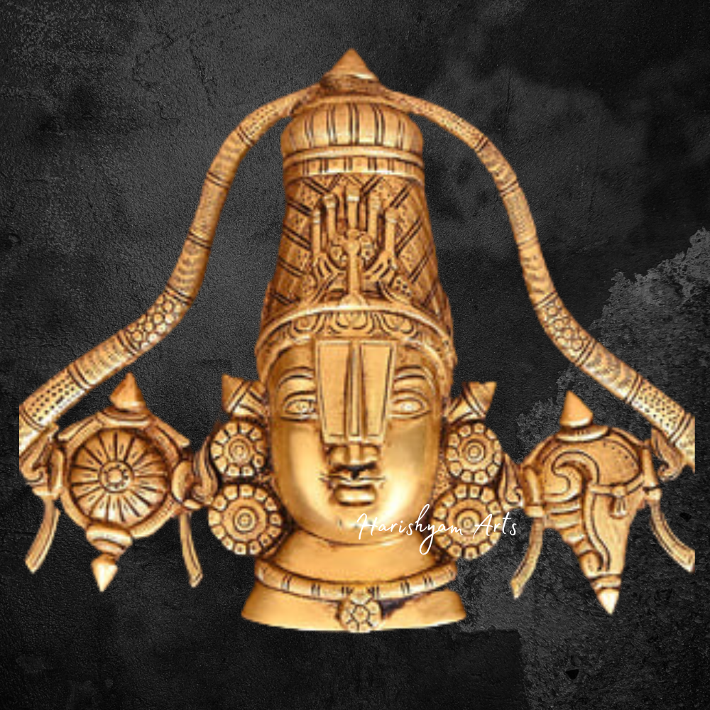 Venkateshwar Face Brass Wall Hanging 12"