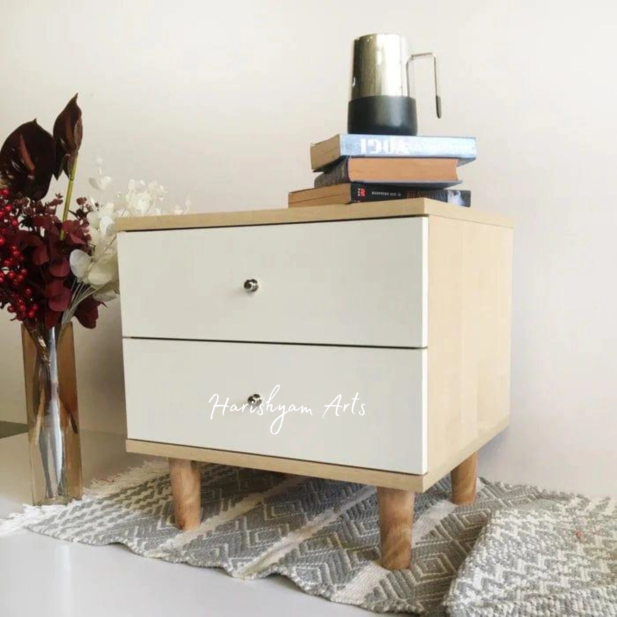 Bedside Table Box Design Bedside Table with Multi-Drawer Box Design