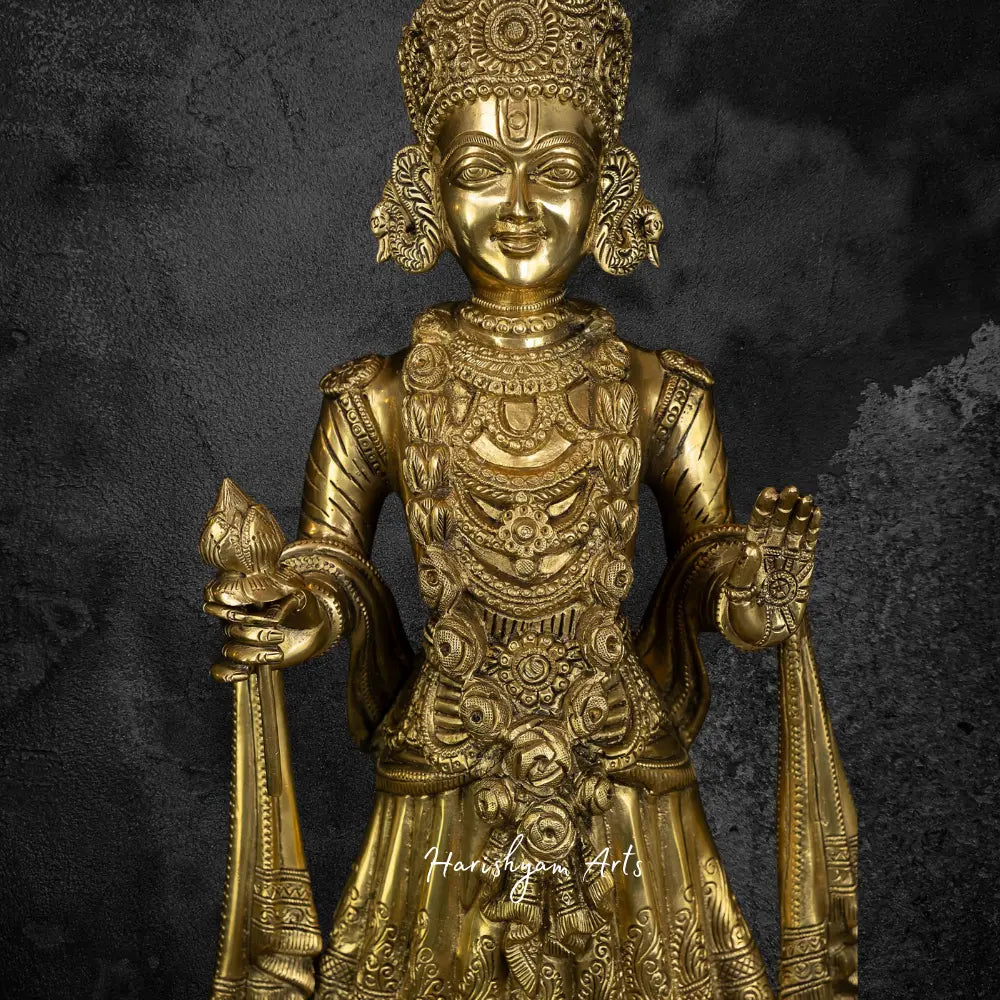 Swaminarayan and Gunatitanand Swami Brass Statue 29"