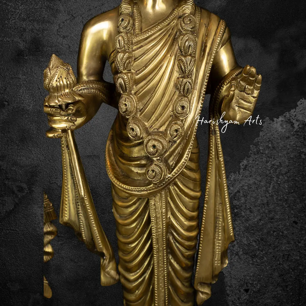 Swaminarayan and Gunatitanand Swami Brass Statue 29"