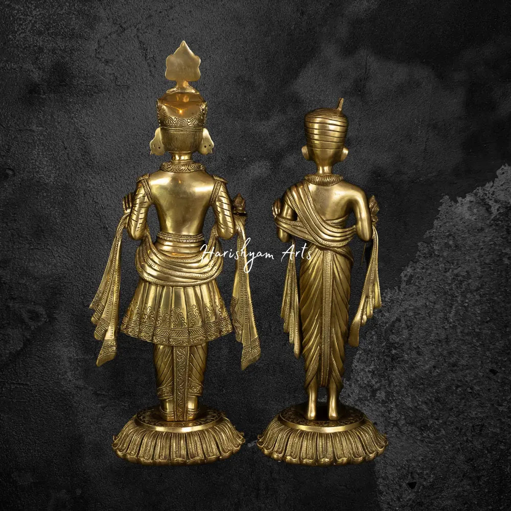 Swaminarayan and Gunatitanand Swami Brass Statue 29"