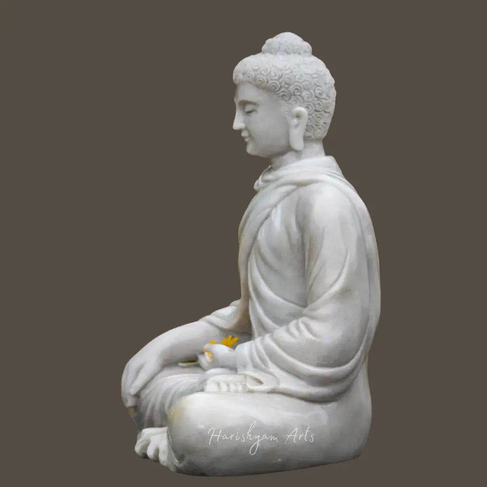 Marble Lord Buddha Statue in Bhumisparsha Mudra