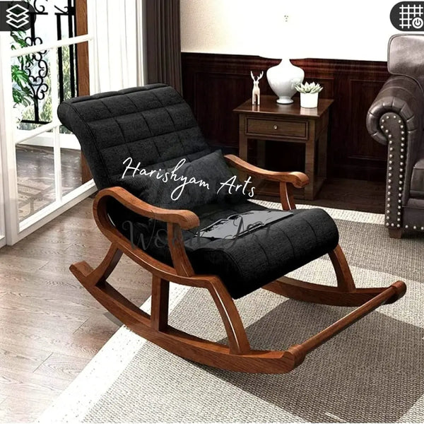 Black Beauty Teak Wood Rocking Chair
